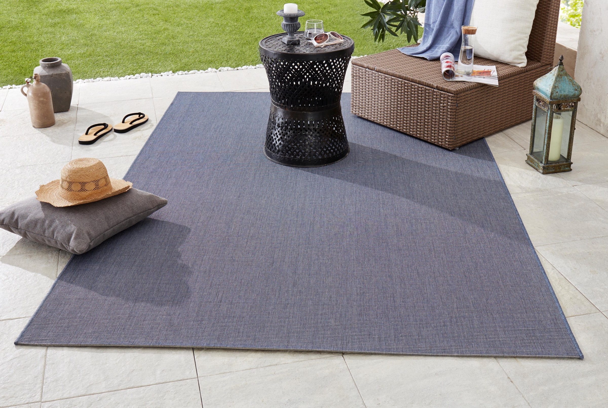 In-& Teppich NORTHRUGS Outdoor, Kurzflor, Balkon BAUR Wohnzimmer, rechteckig, Unifarben, Teppich, Modern, »Match«, |