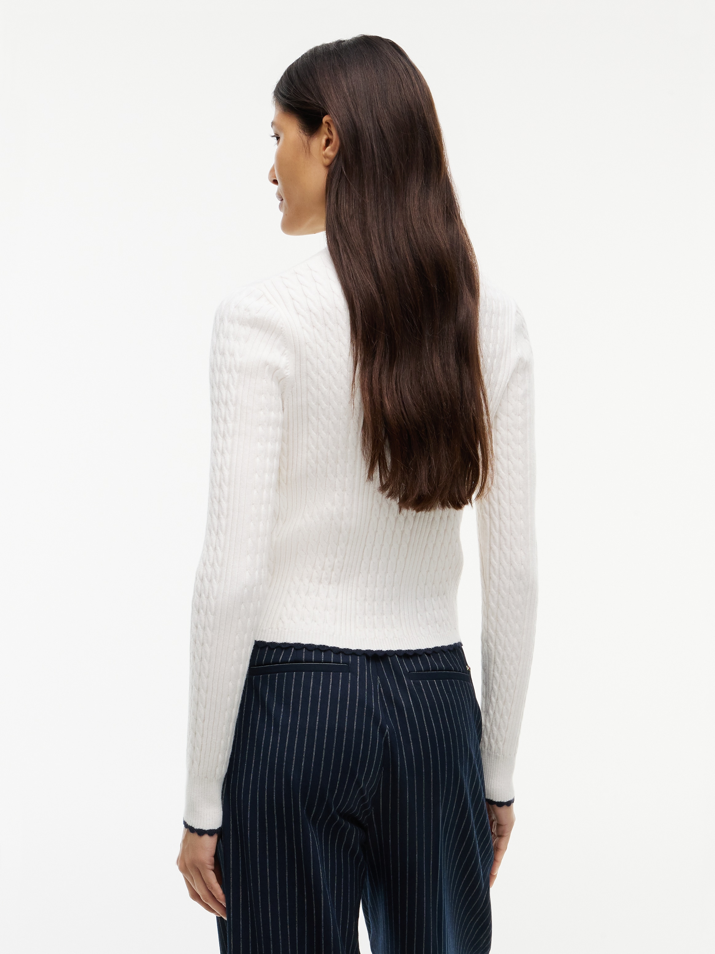 Tommy Jeans Strickjacke »TJW MICRO CABLE ZIPTHRU SWTR EXT« mit Zopfmuster und Stehkragen