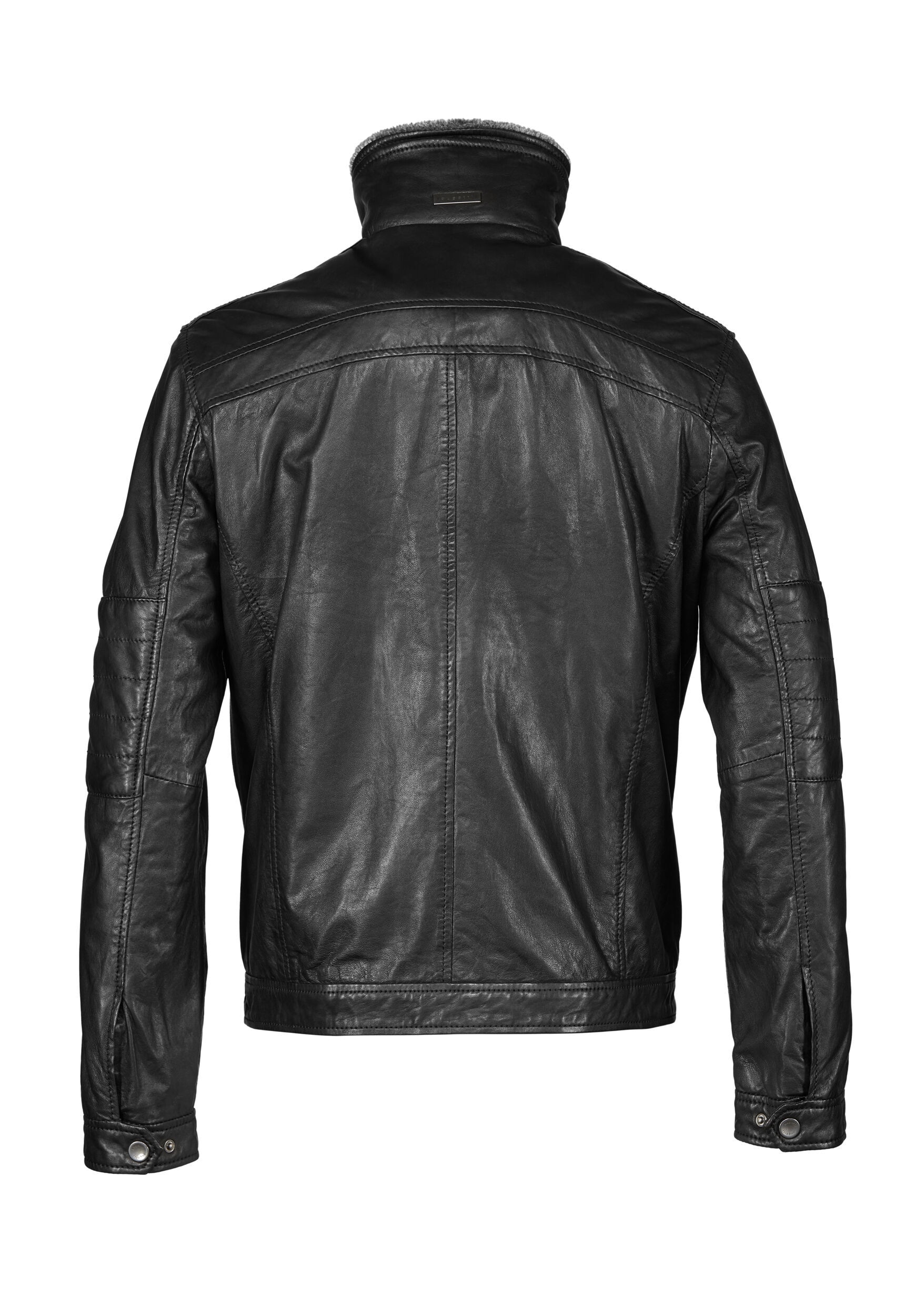 bugatti Lederjacke »BUHEAVEN« ohne Kapuze mit Reißverschlusstaschen