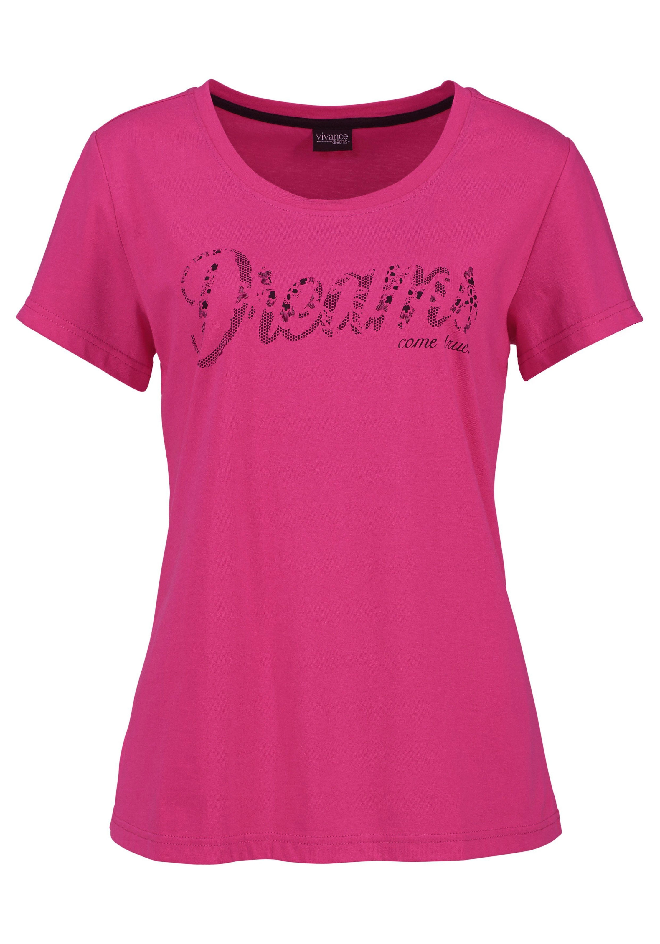 Vivance Dreams Pyjama, (Set, 3 teilig), mit Frontschriftzug