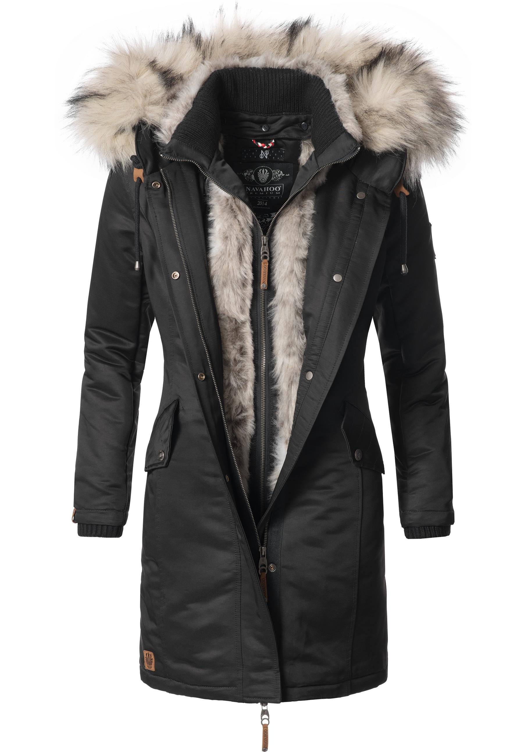 Navahoo Wintermantel »Daylight«, stylische Damen Winterparka mit Kunstfellkapuze