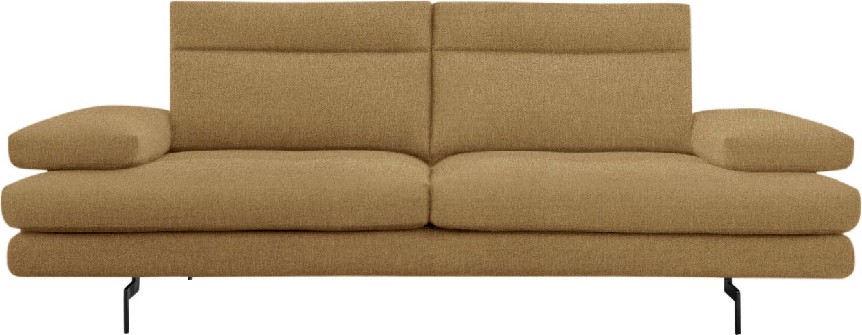 CALIA ITALIA 3,5-Sitzer "Toby Wing, 228 cm breit, italienisches Designsofa, Megasofa" inkl. Sitztiefenverstellung und Armteilfunktion, Füße in Schwarz matt