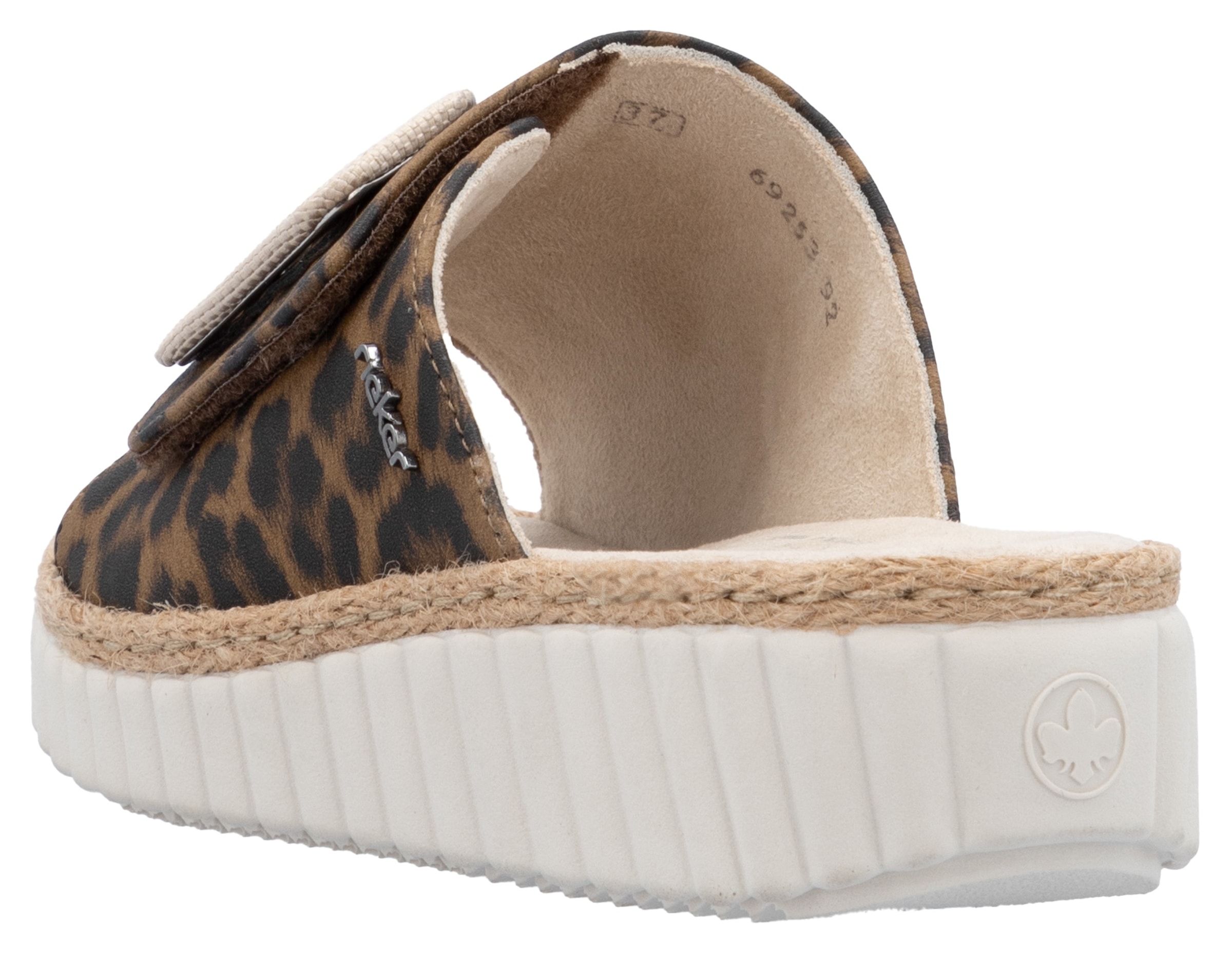 Rieker Pantolette, Sommerschuh, Strandschuh, Urlaubschuh, Hausschuh mit Klettverschluss