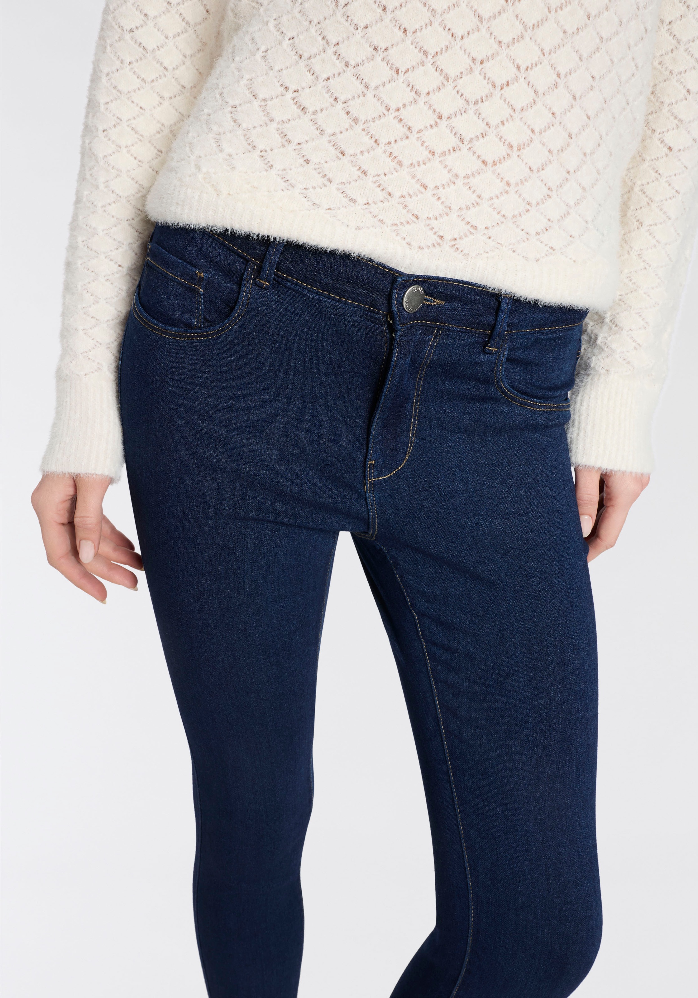 ONLY Onlrina Skinny Jeans Dark Blue Denim 40 3