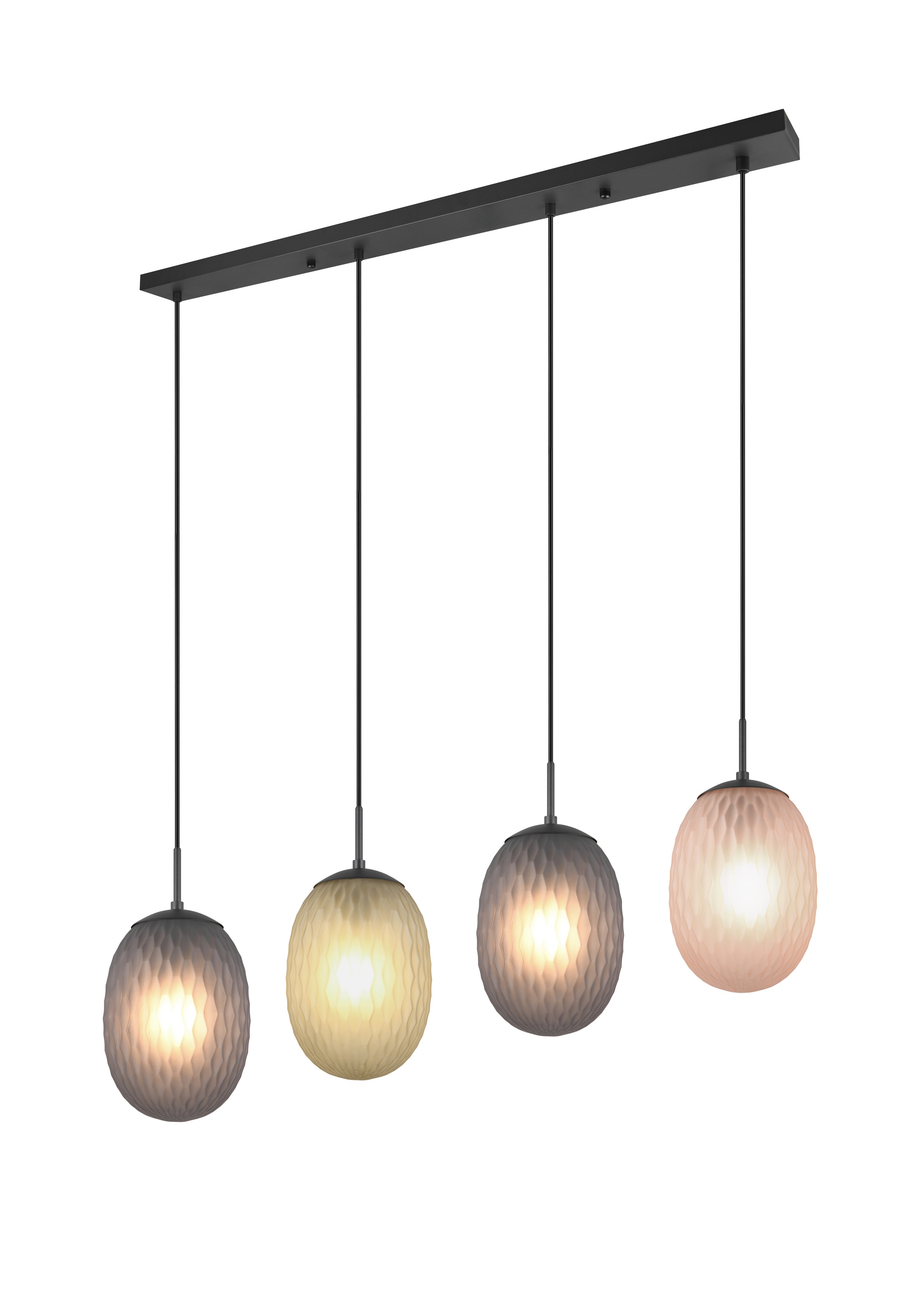 TRIO Leuchten Pendelleuchte »FACETTE, Hängeleuchte mit facettiertem Glasschirm in rauchgrau Ø 18cm« E27 1 Stk. warmweiß - kaltweiß exkl. Leuchtmittel E27 max 25W, Höhe einstellbar max 150cm