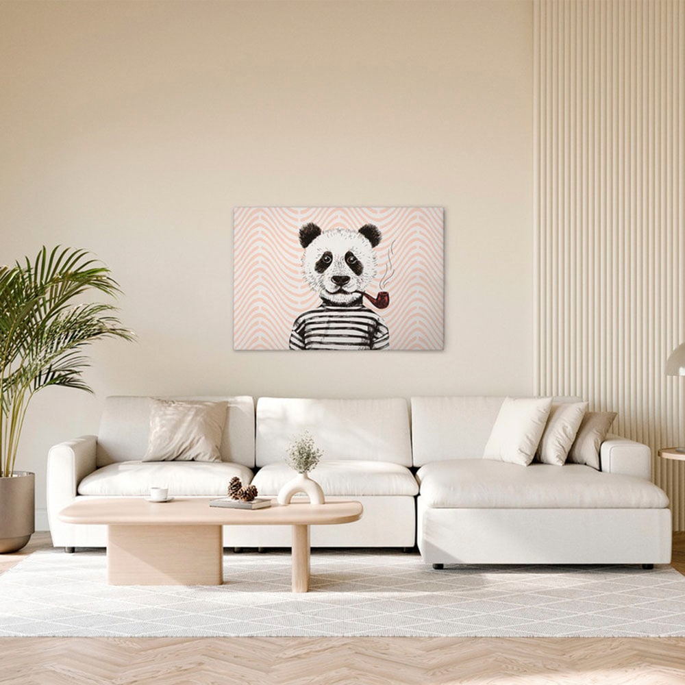 A.S. Création Leinwandbild "Modern Panda 2 - Wandbild Orange Weiß Keilrahme günstig online kaufen