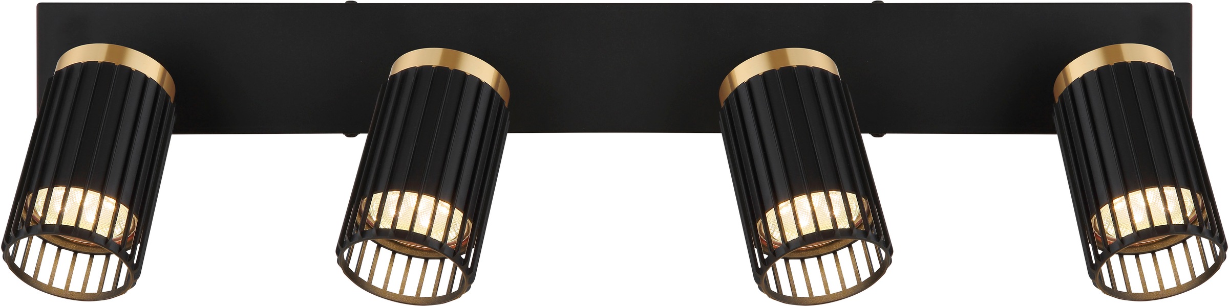 GLOBO LIGHTING Deckenspot »KORBEN« GU10 1 Stk. Schwarzer Strahler mit Aluminium schwarz-gold, E14 4x25W