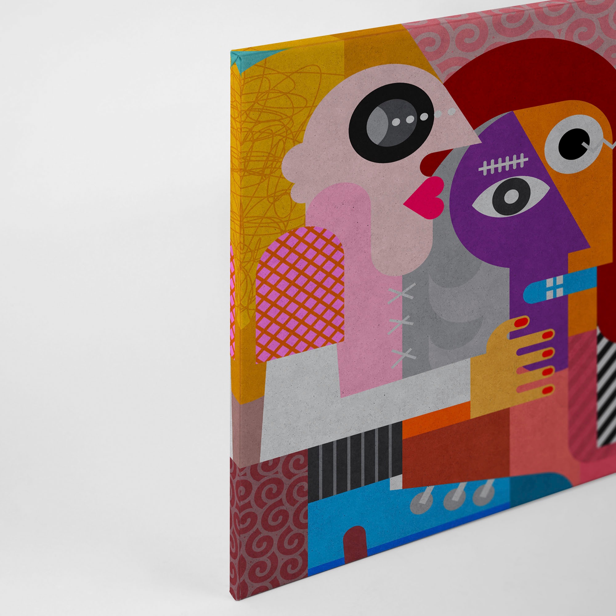 Thumbnail - A.S. Création Leinwandbild "couples" Abstrakt  Kunst 1 Stk. tlg. Keilrahmen Bild Bunt Abstrakt Menschen Leinwand-Bild Wo...