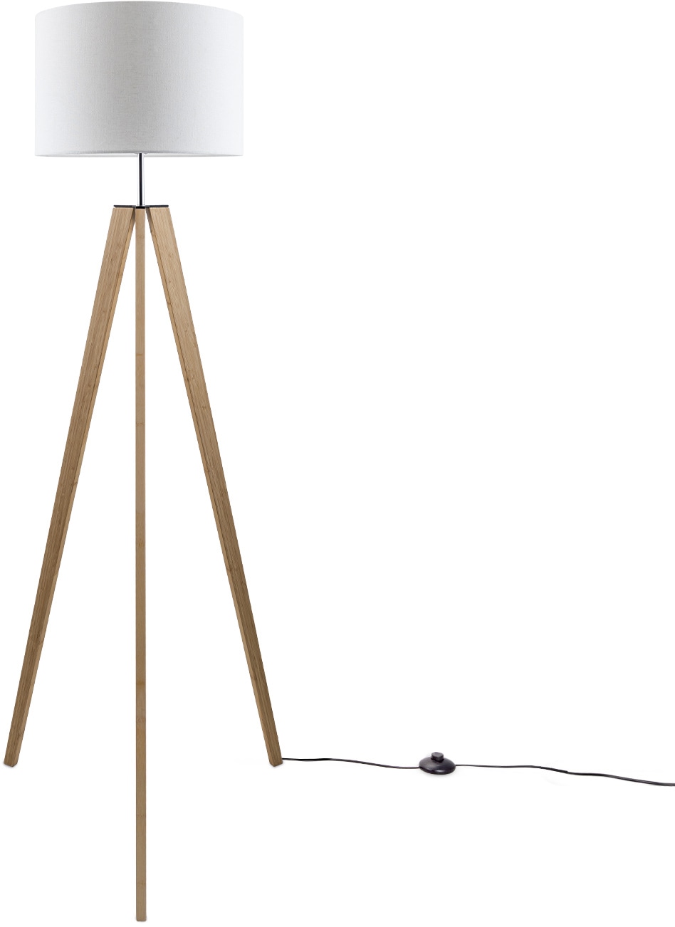 Paco Home Stehlampe »Canvas Skandinavischer | Stil Fuß Stehlampe Lampe LED 1 Vintage Wohnzimmer E27 BAUR Color«, uni flammig-flammig