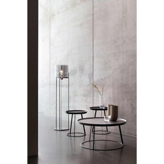 Joop! Stehlampe »ROUND LIGHTS«, mit rundem Fumé-Glasschirm und  eingelassenem Metall-Dekorband | BAUR