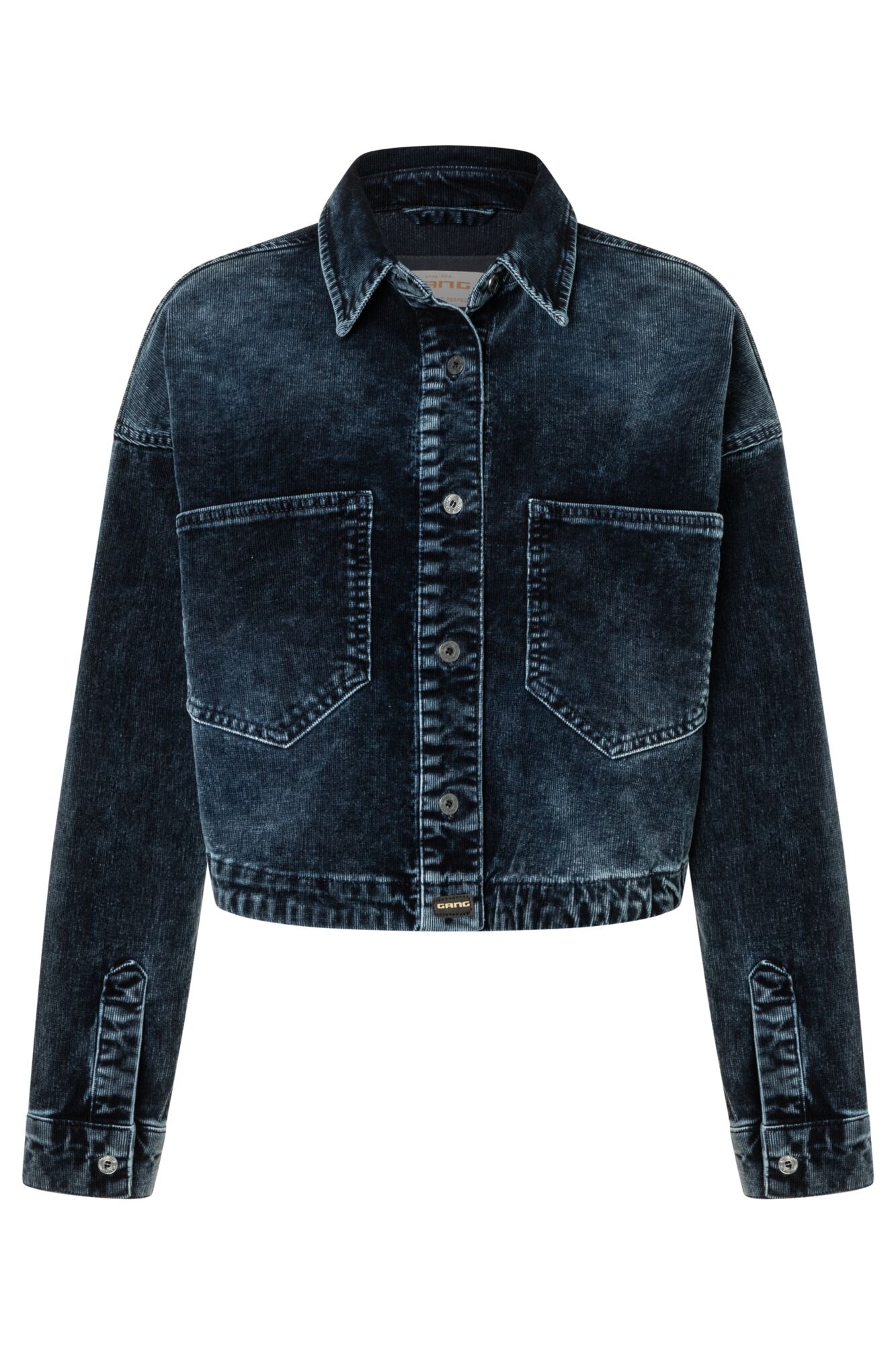 GANG Jeansjacke »94LUNA CROPPED« ohne Kapuze mit Hemdkragen