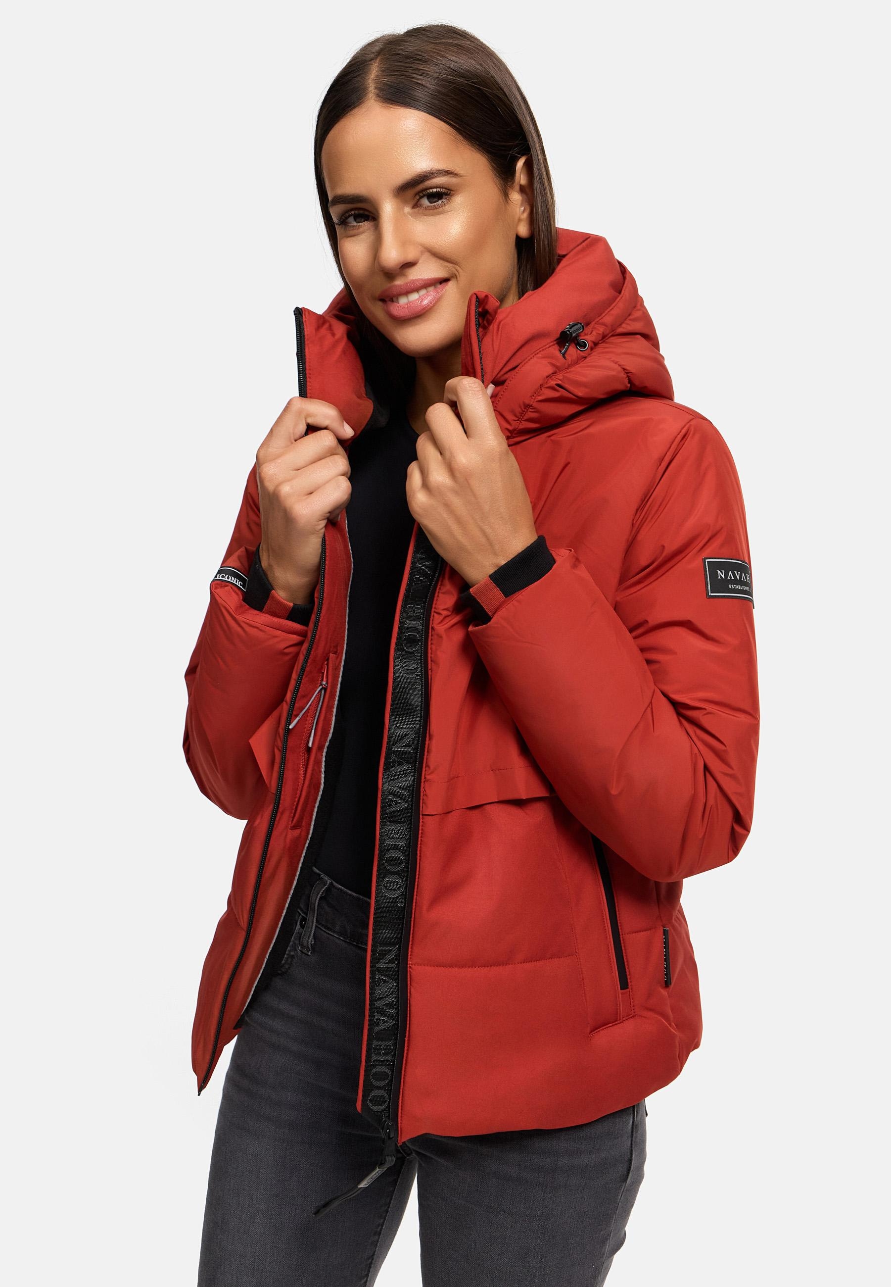 Navahoo Steppjacke »Liebesküken XIV«, mit Kapuze, modische Damen Winterjacke mit Fleece-Innenfutter