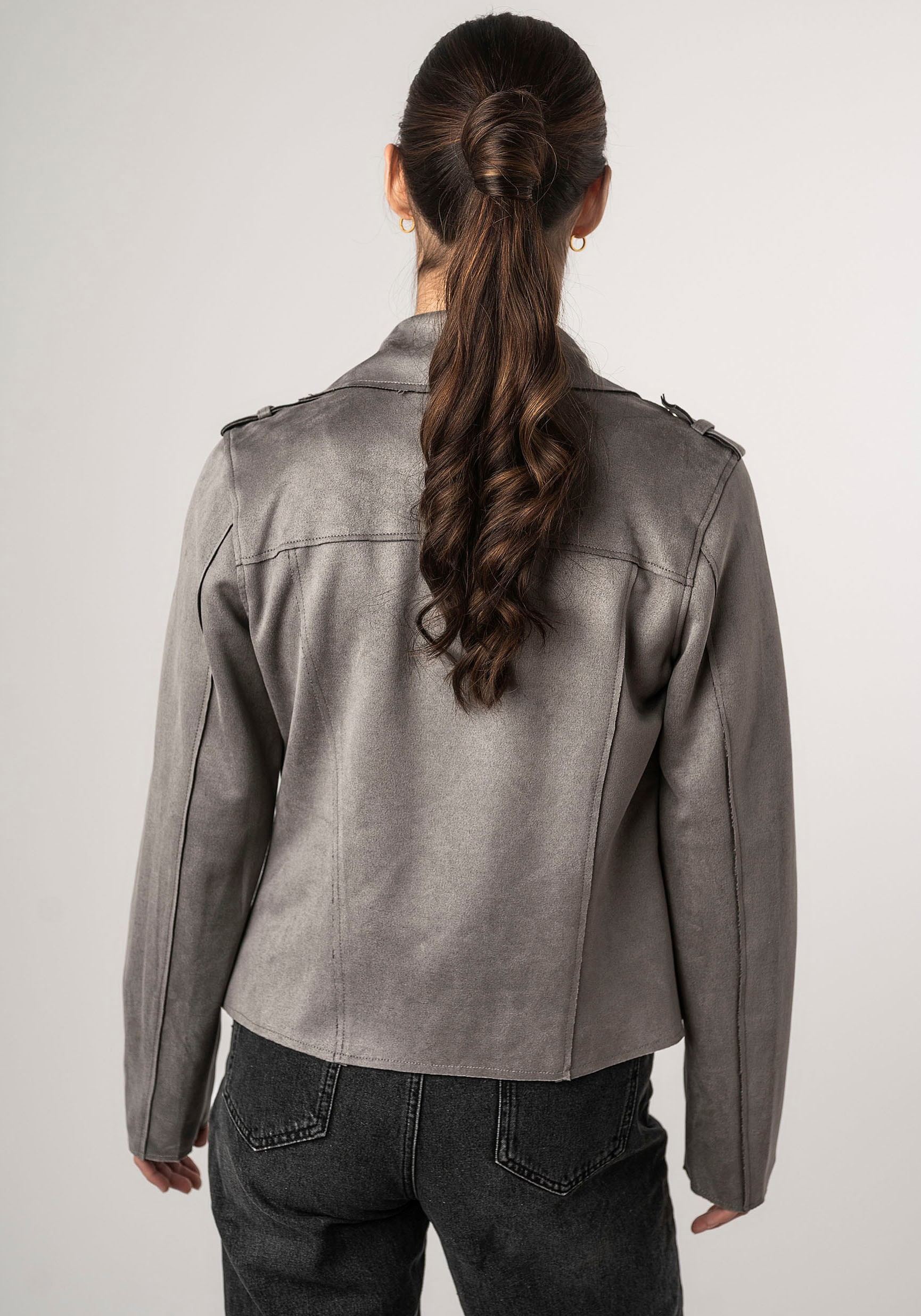 Mauritius Lederimitatjacke »2Wtomiwa« mit Schulterklappen, mit Nieten