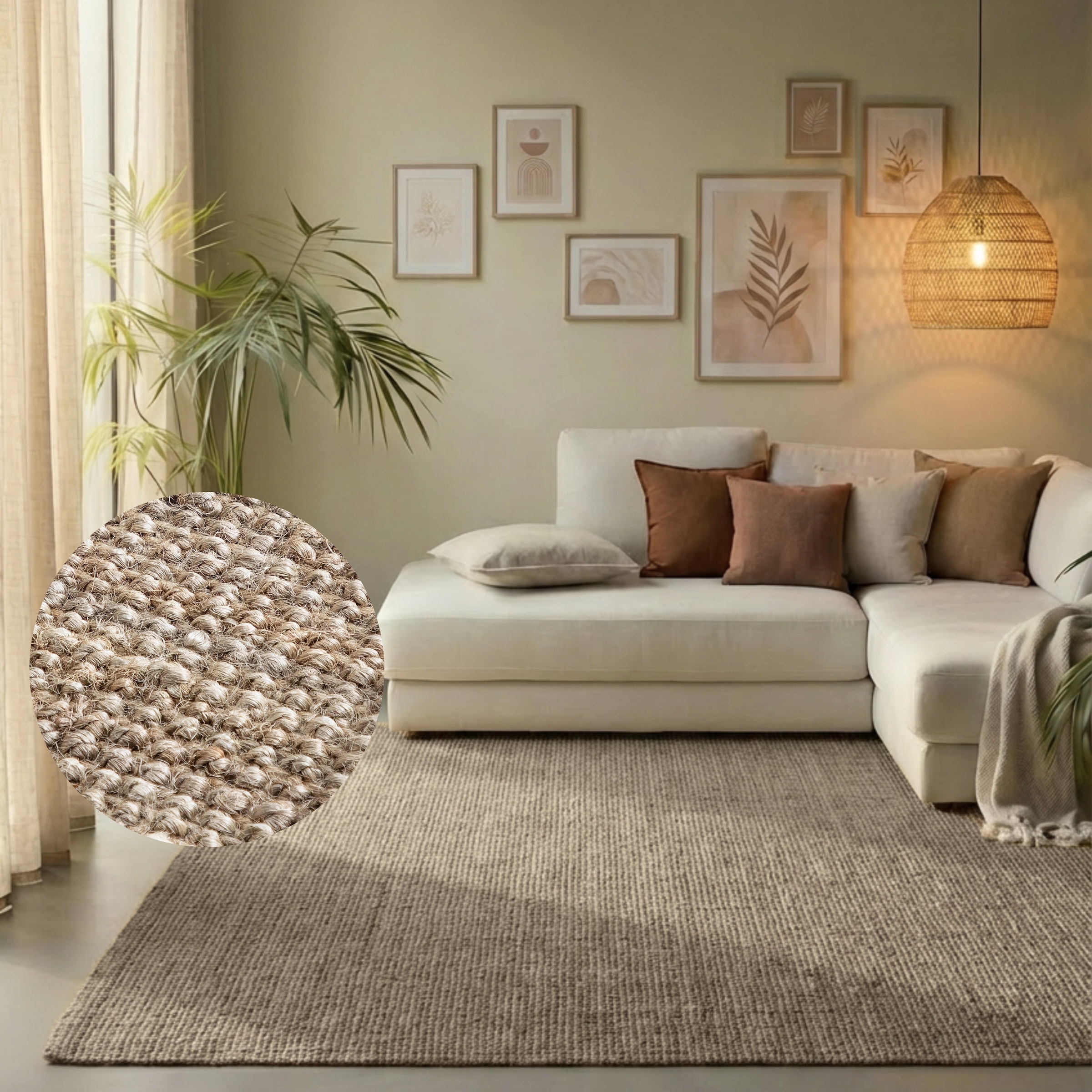 HANSE Home Teppich »Jaipur  Juteteppich,  als Läufer und in Rund« rechteckig 10 mm Höhe 100% Naturfaser, Wohnzimmer, Esszimmer, Schlafzimmer, GRS