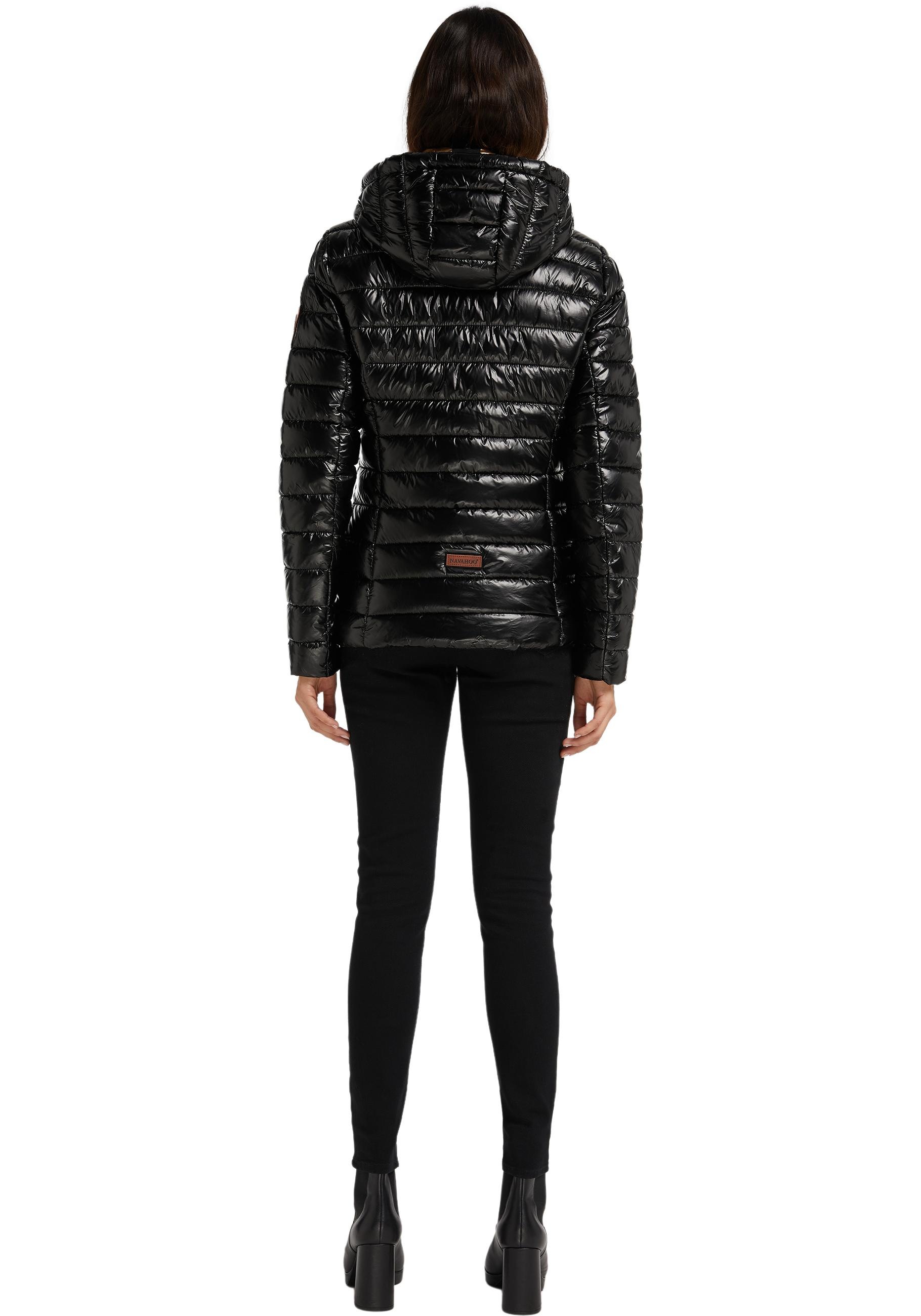 Navahoo Steppjacke »Aurelianaa«, mit Kapuze, edle Winterjacke in metallic Optik mit abnehmb. Kapuze