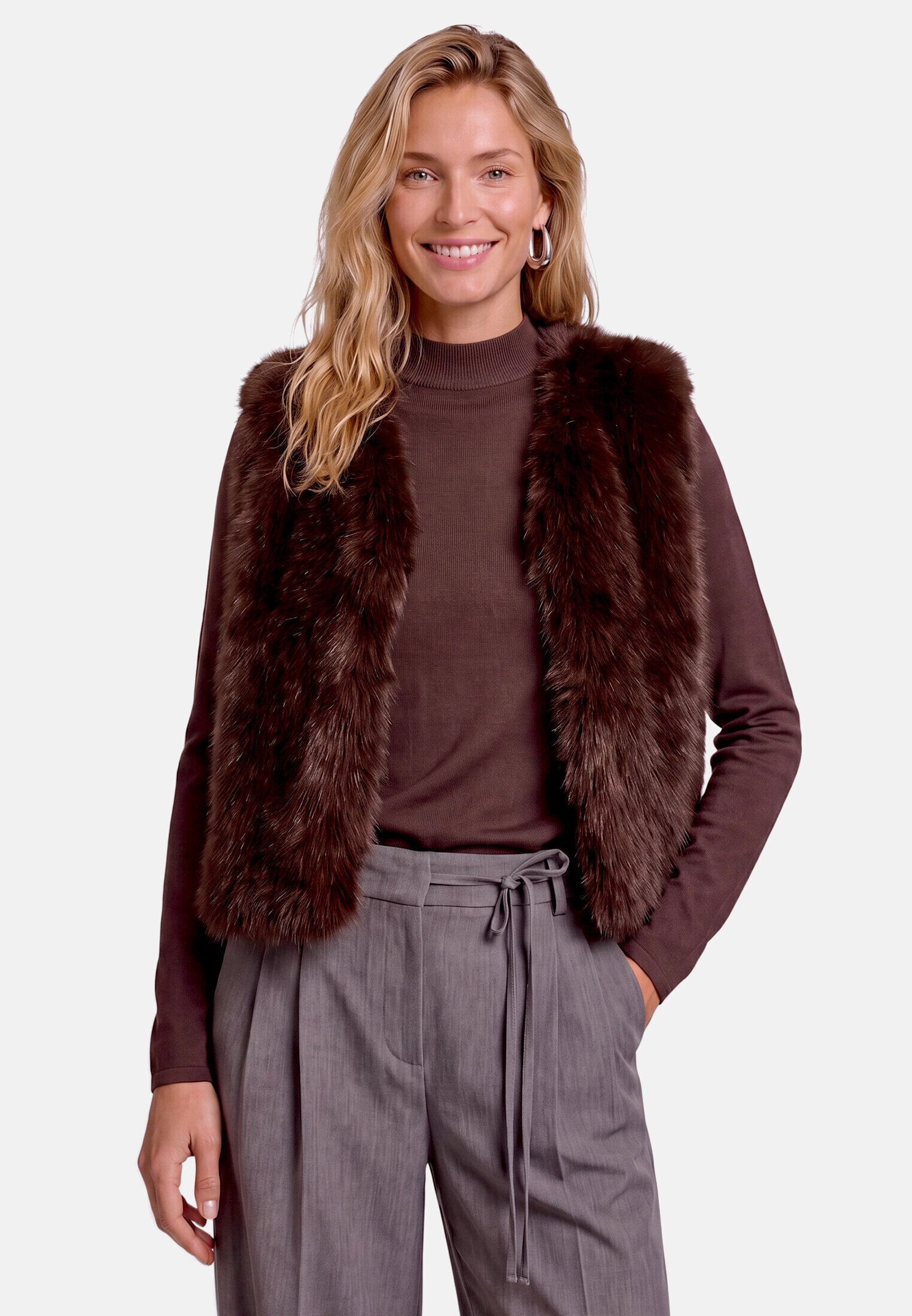 Zero Plüschweste »Damen unifarben« Material