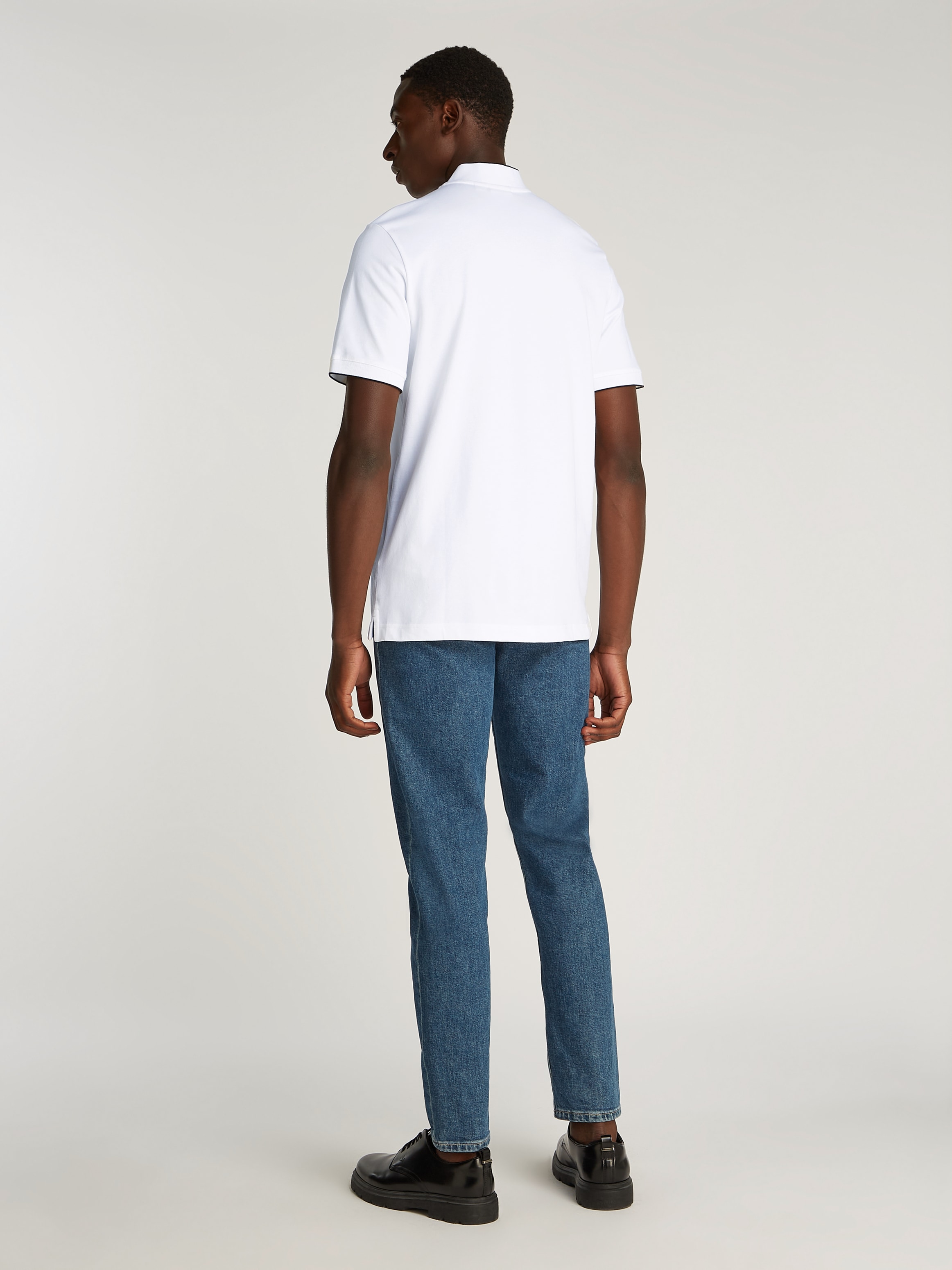 Calvin Klein Poloshirt »STRETCH PIQUE STAND COLLAR POLO«, mit kontrastfarbenen Kanten