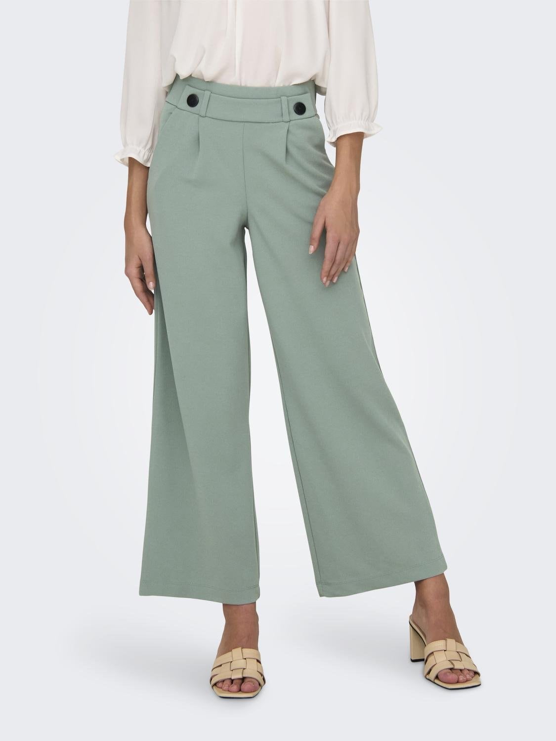 JDY Jerseyhose "JDYGEGGO NEW LONG PANT JRS NOOS" Materialmix, weit geschnitten