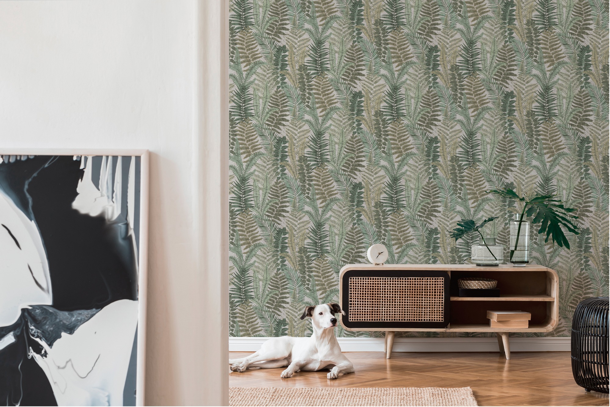 living walls Vliestapete »Famous Garden Blätter-Tapete Mustertapete Pflanzen Blattmotiv«, matt, Vliestapete floral für Schlafzimmer Küche Wohnzimmer Blätter Design