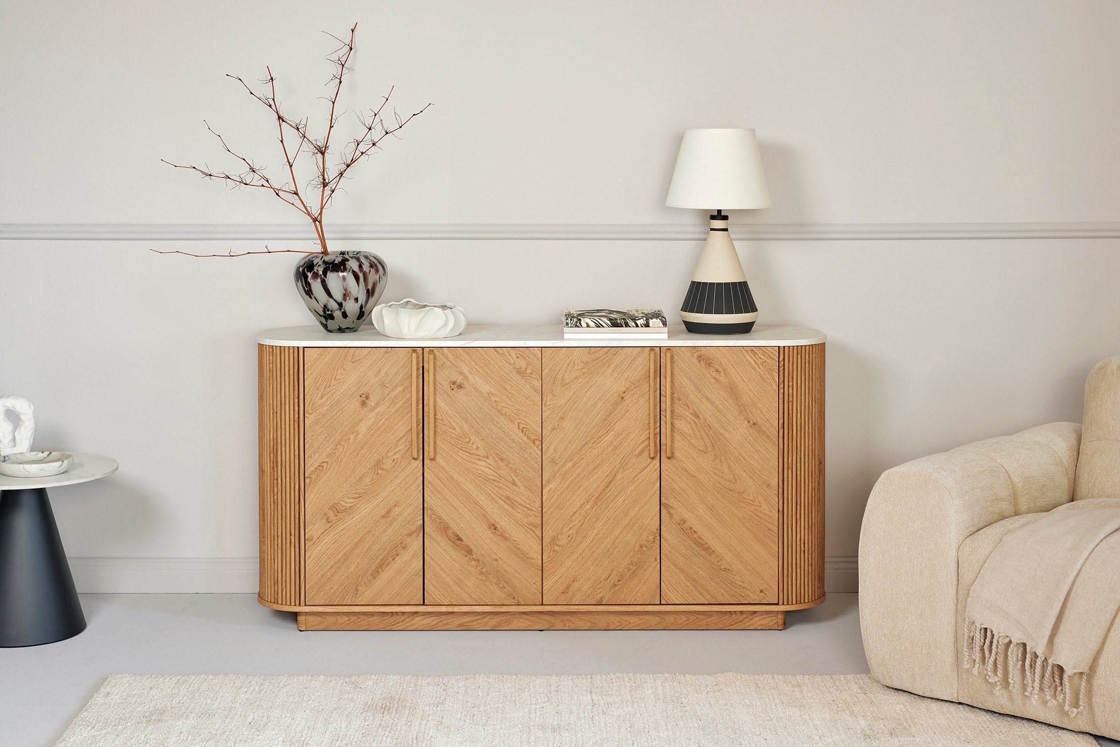 Jahnke Sideboard "ARROW SB 160", (1 St.), Sideboard, abgerundet, Fischgrät- günstig online kaufen