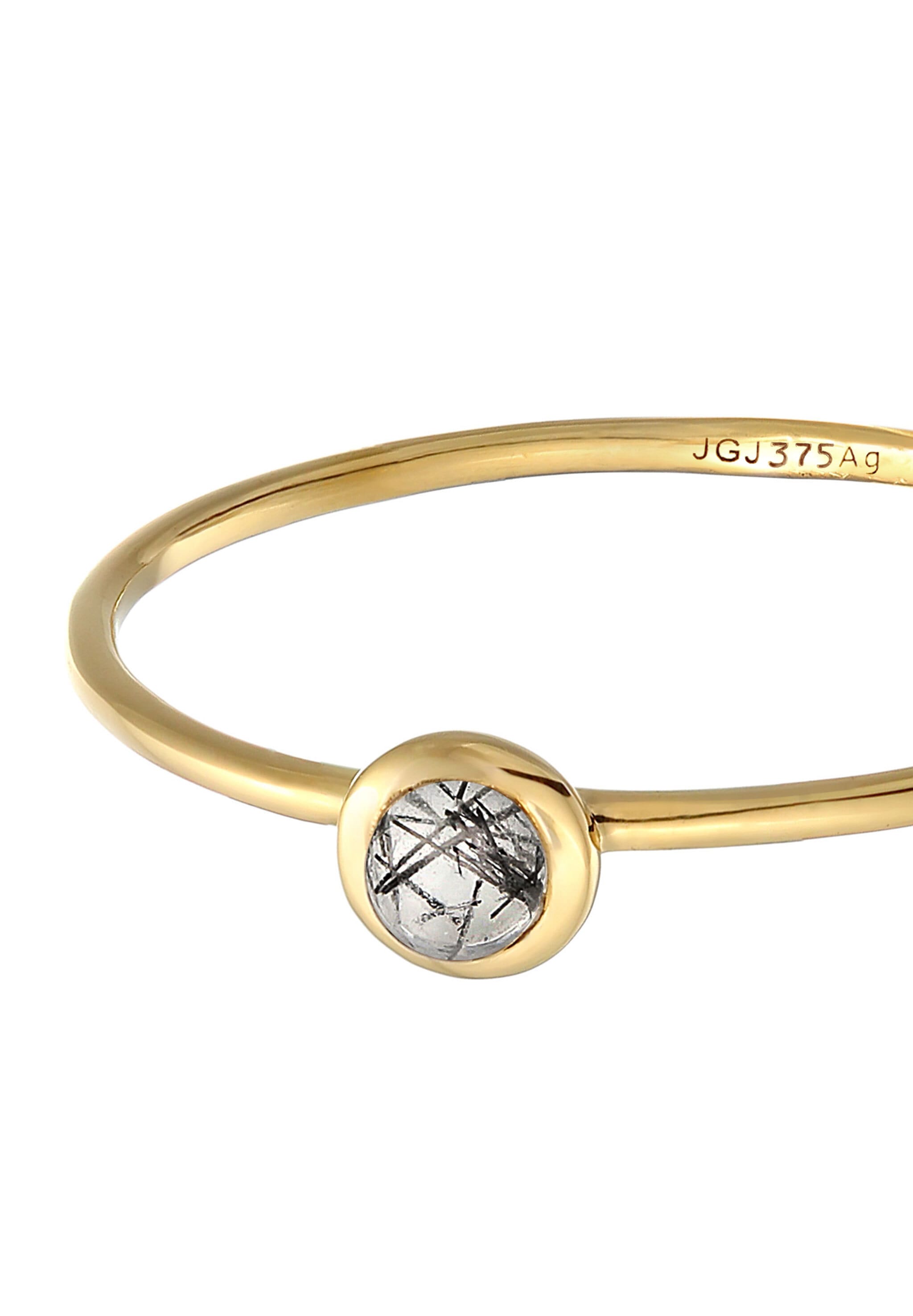 Elli Premium Fingerring »Solitär Mondstein Edelstein 375 Gelbgold«