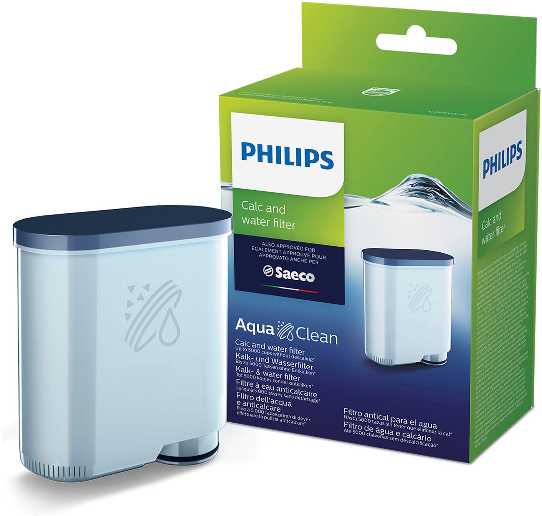 Philips Wasserfilter "CA6903/10", Zubehör für Philips Saeco Kaffeevollautomaten, AquaClean