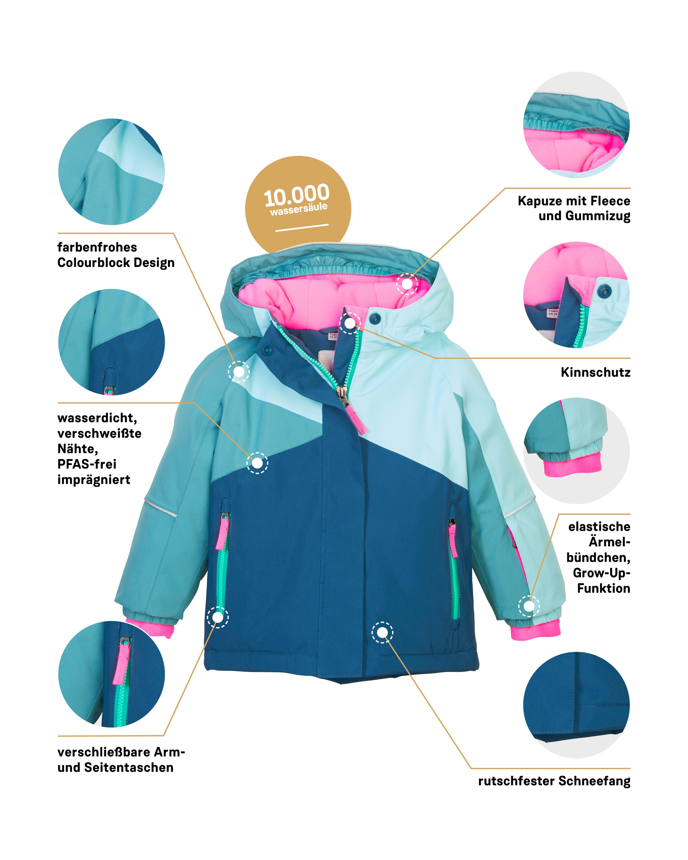 first instinct by killtec Skijacke »FISW 41 MNS SKI JCKT«, Wind- und wasserdichte Kinderjacke, verlängerbare Ärmel, PFAS-frei imprägniert