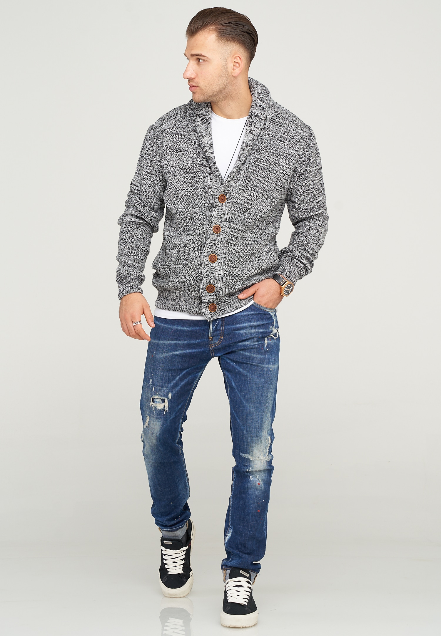behype Strickjacke »MIKITA«, mit Schalkragen