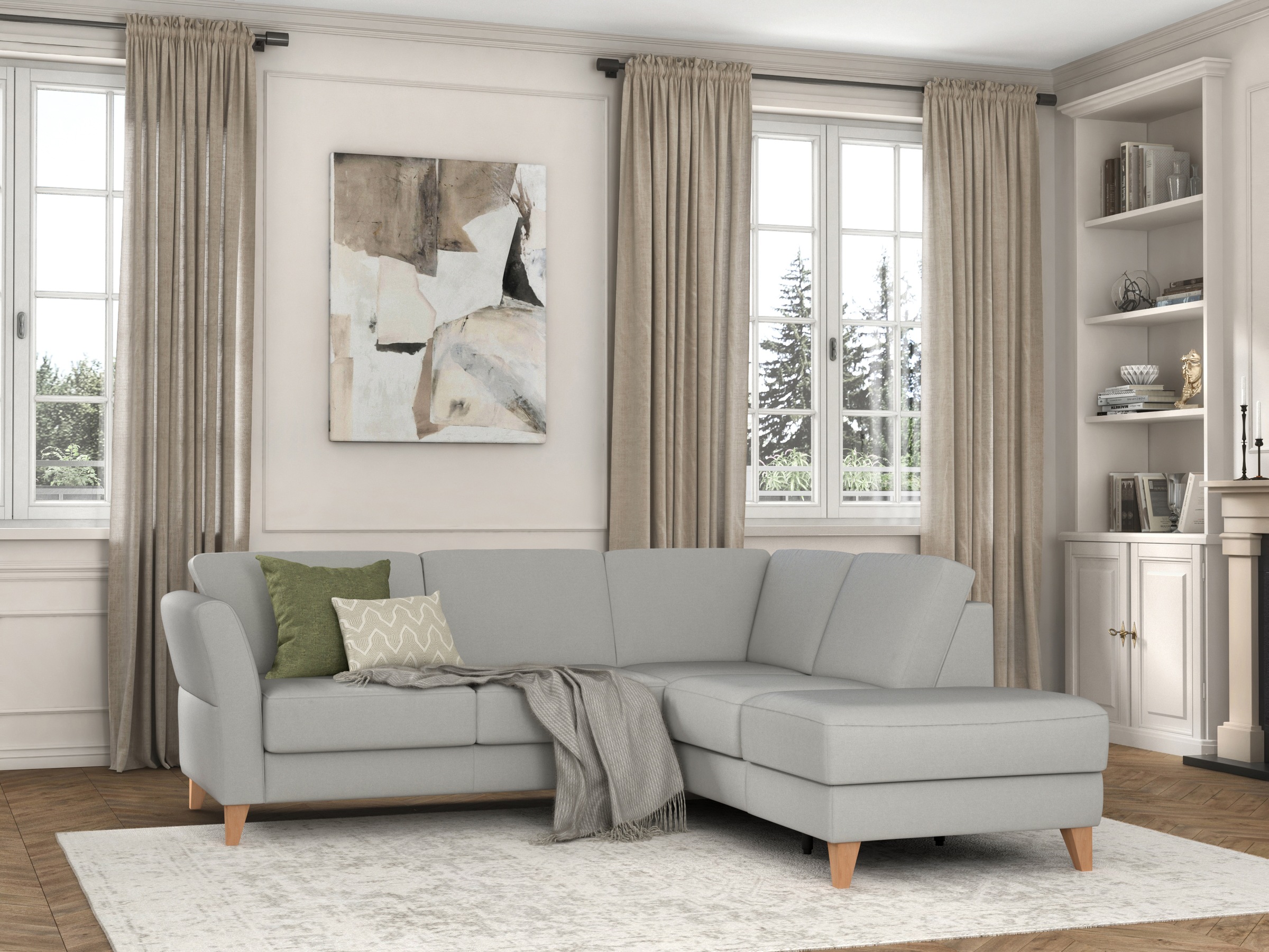 sit&more Ecksofa »Visby L-Form«, Wahlweise mit Bettfunktion und Stauraum, frei im Raum stellbar
