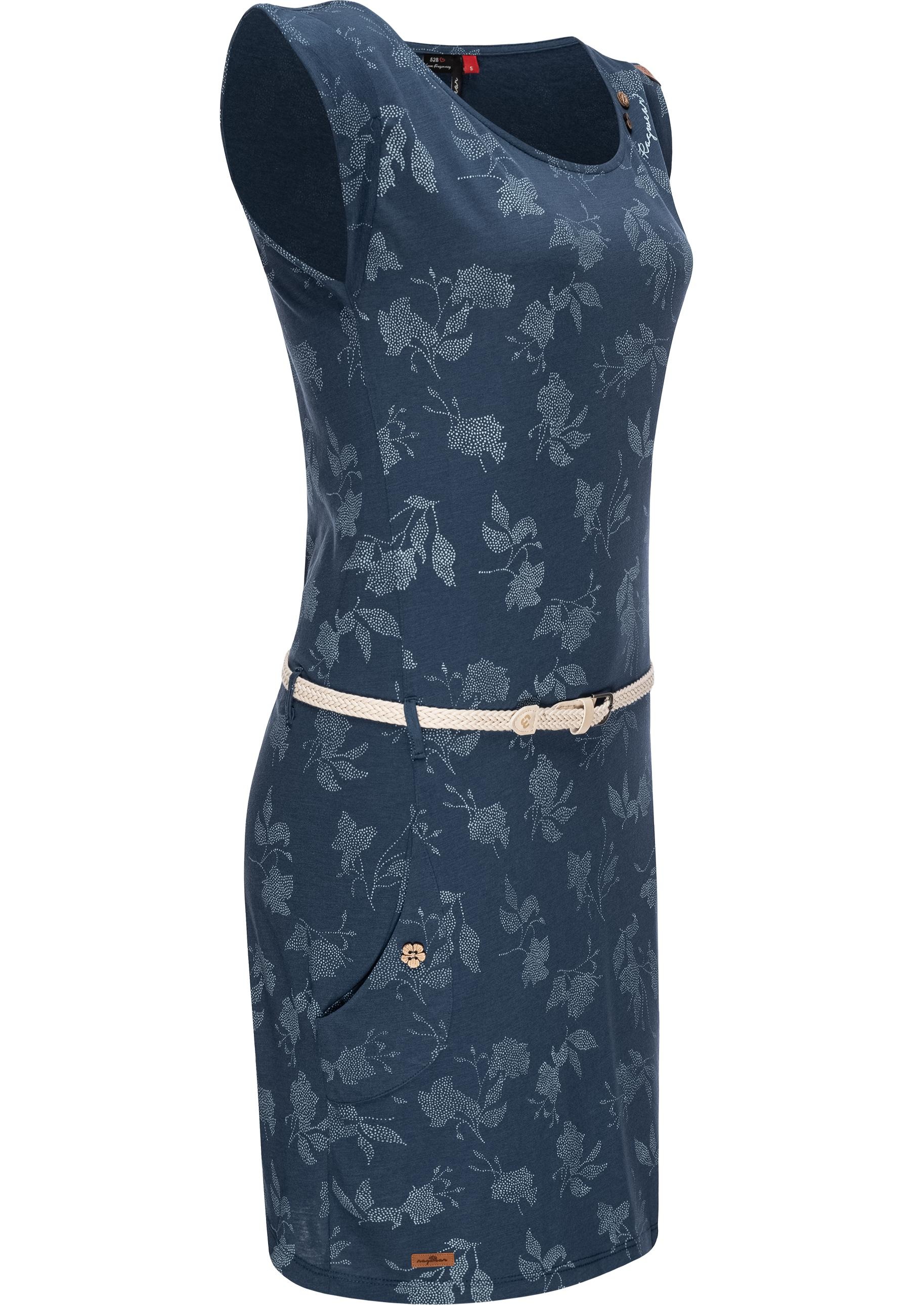 Ragwear Shirtkleid »Tag Rose Intl.«, stylisches Sommerkleid mit Print und hochwertigem Gürtel