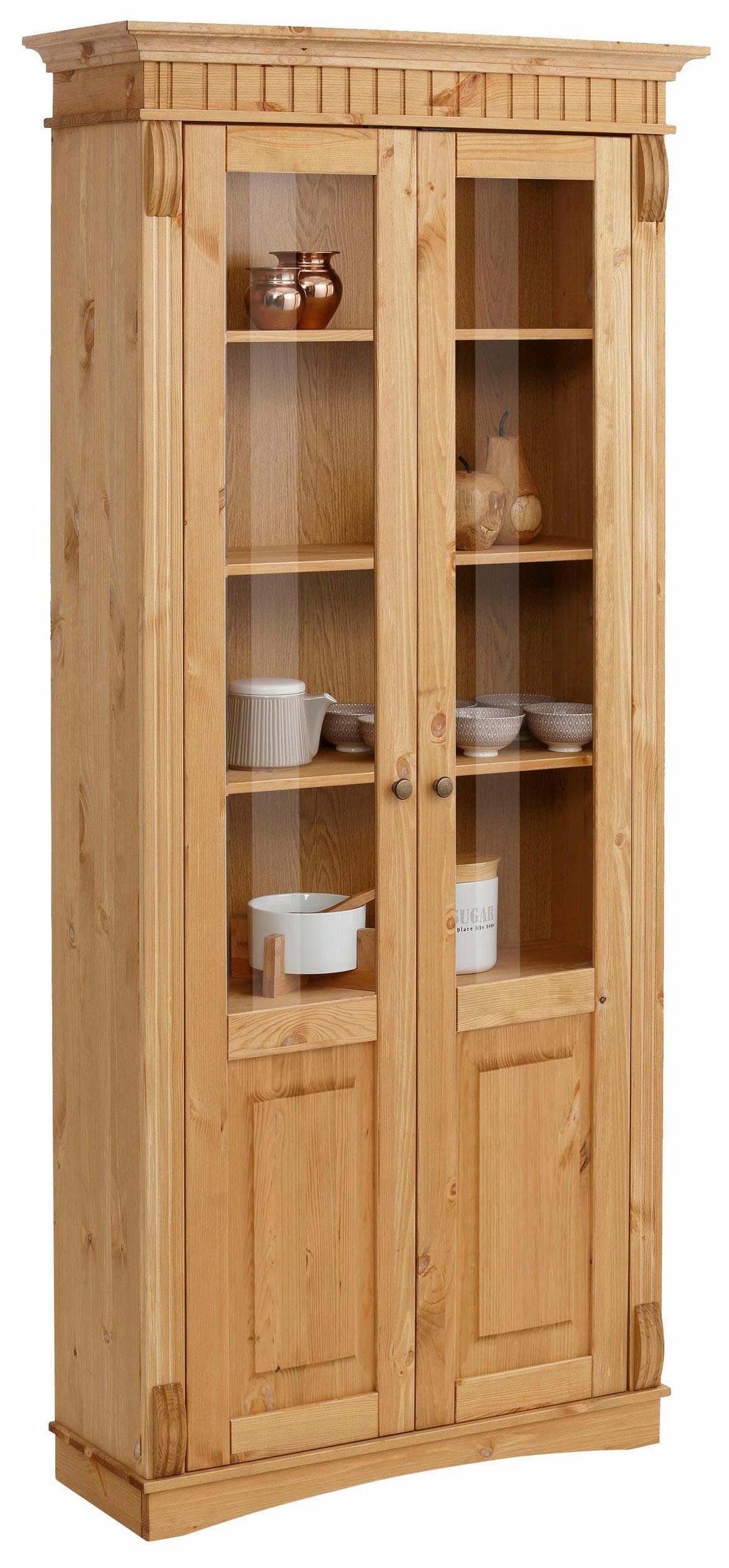 OTTO home Glasvitrine "Teresa" Maße (B/T/H): ca. 90/32/193 cm, mit 2 Glastü günstig online kaufen