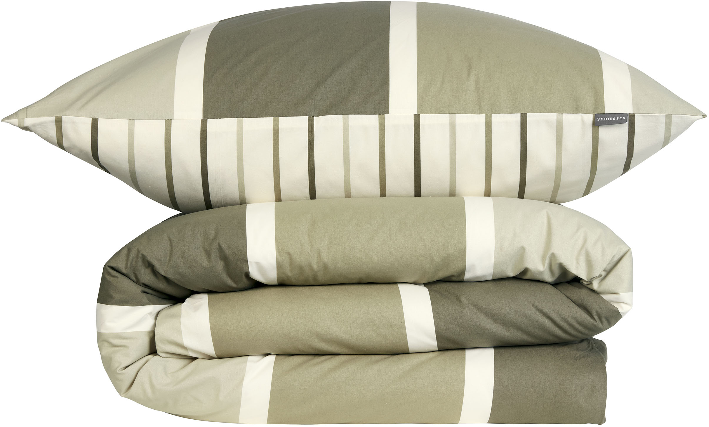 Thumbnail - Schiesser Wendebettwäsche "Brody aus weicher Baumwolle mit klassichen Streifen" 2 Stk. tlg. Made in Green