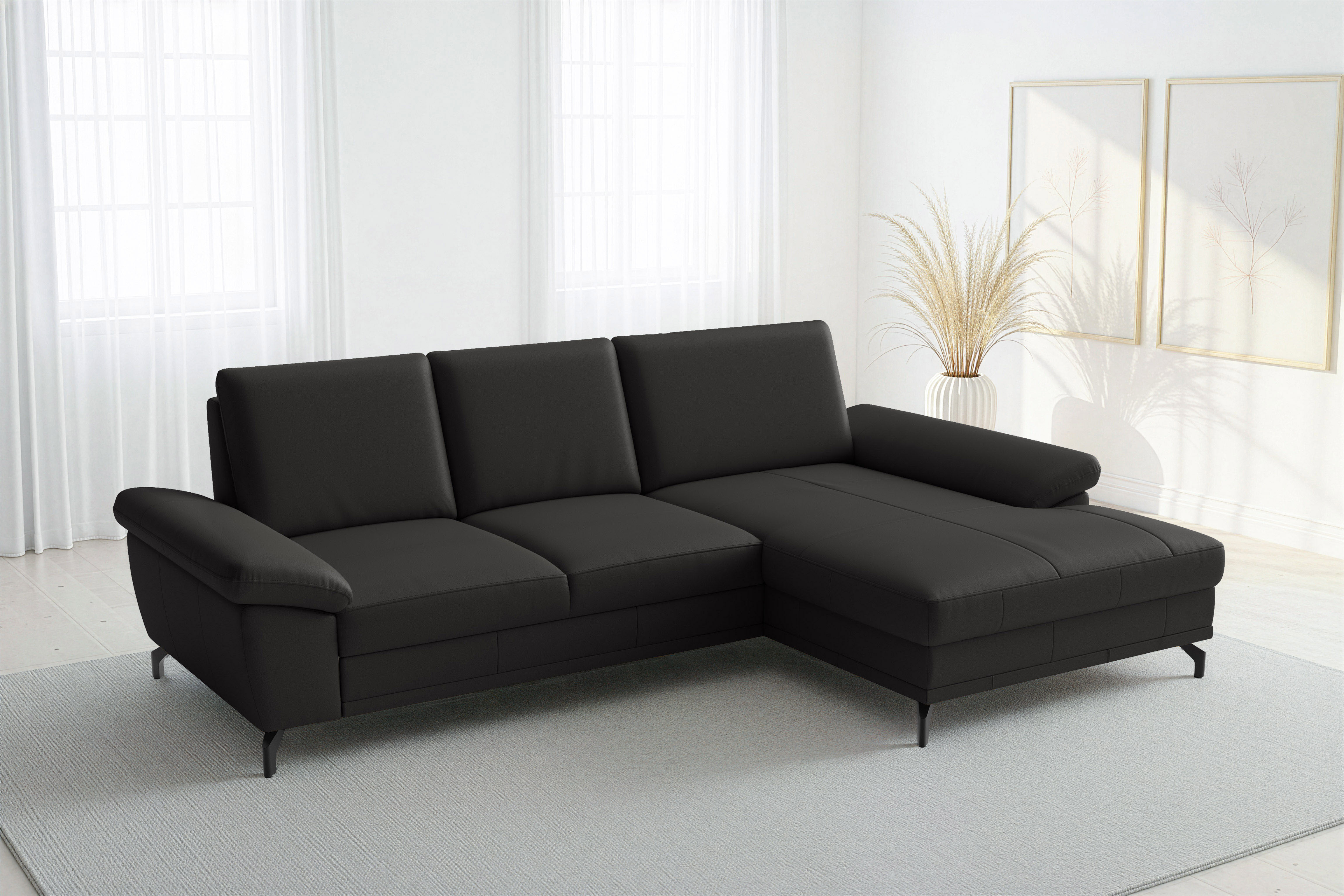 sit&more Ecksofa "Chelsea L-Form, B: 264 cm, Leder, inkl. Sitztiefen-&Armteilverstellung" optional mit Schlaffunktion und Bettkasten