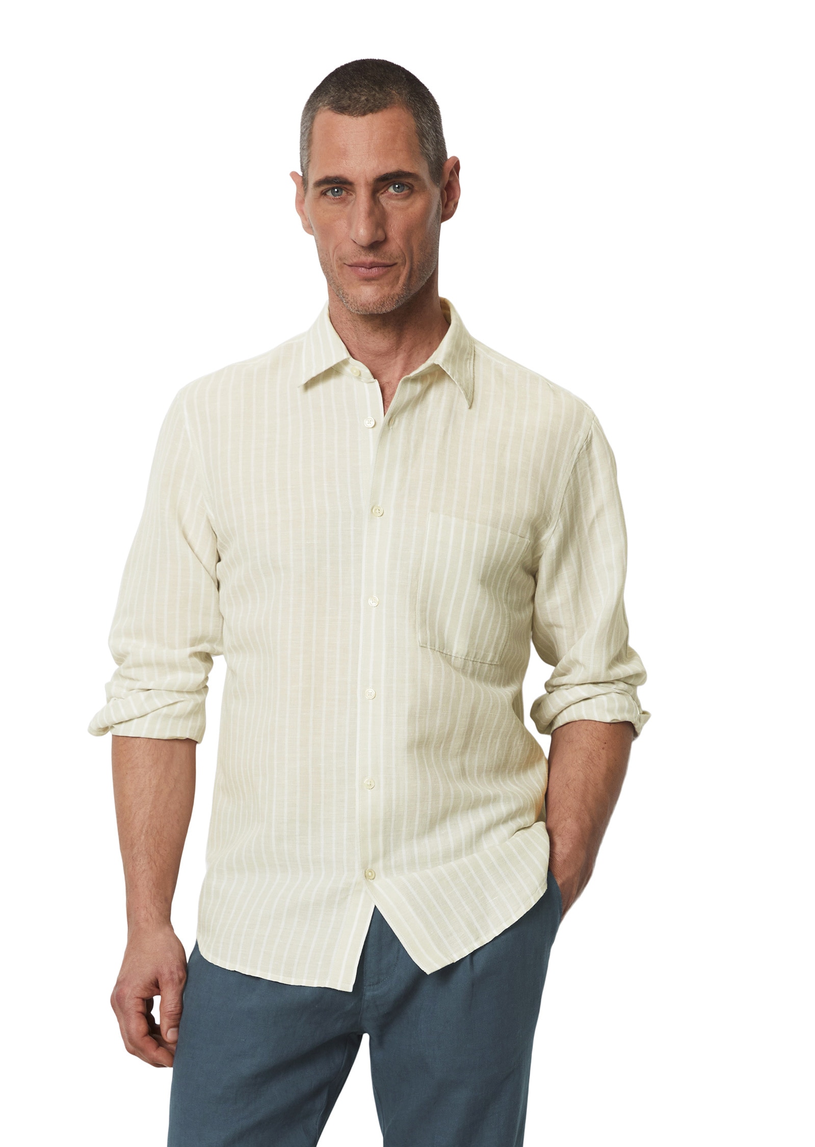 Marc O'Polo Langarmhemd »aus Leinen und Bio-Baumwolle«