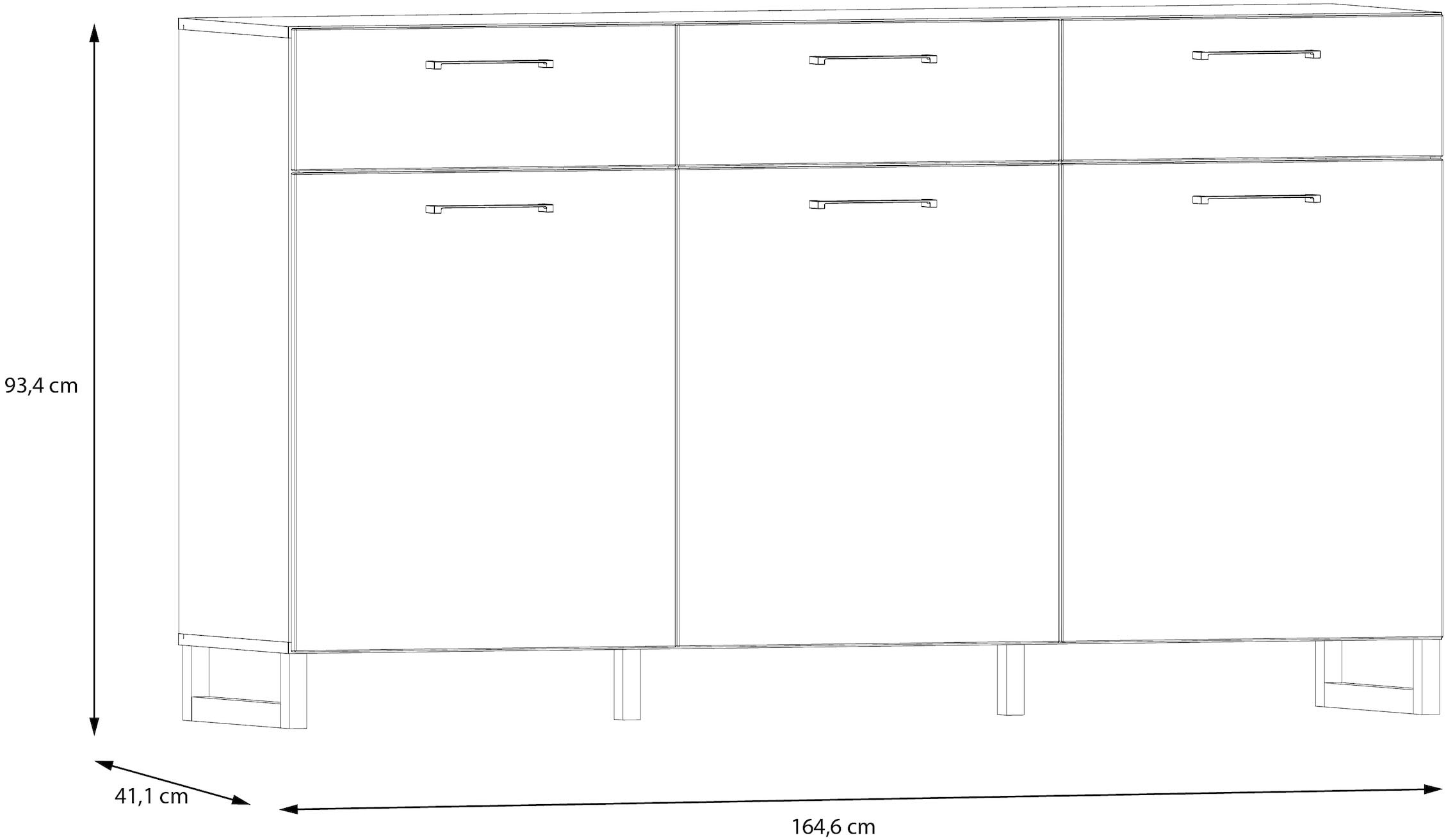 FORTE Sideboard »Silba«, Breite ca. 164,6 cm