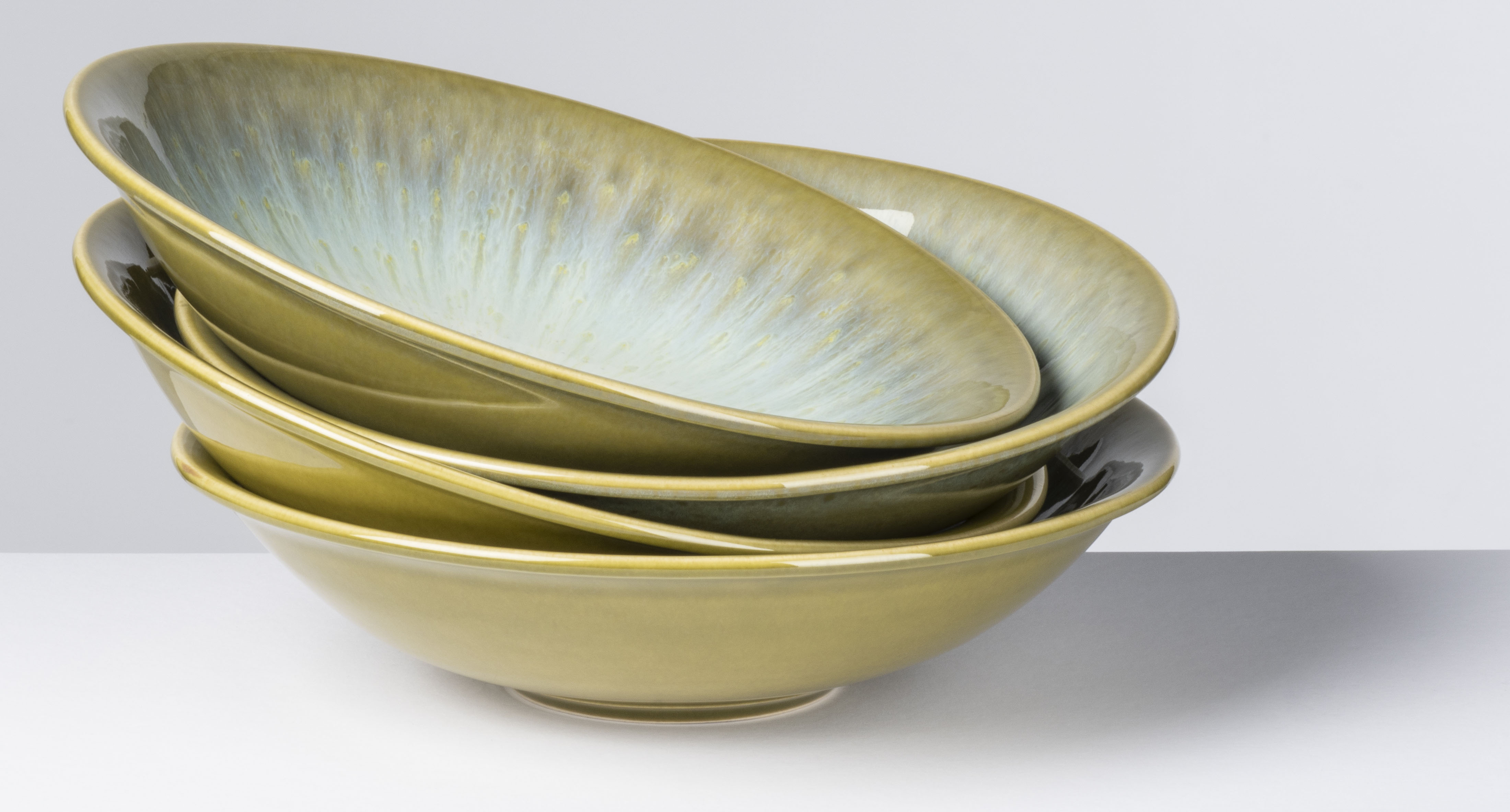 gipfelstück Suppenteller "Teller Set, Flussufer" Reaktivglasur außergewöhnlicher, visueller Farbverlauf, Ø 21 cm