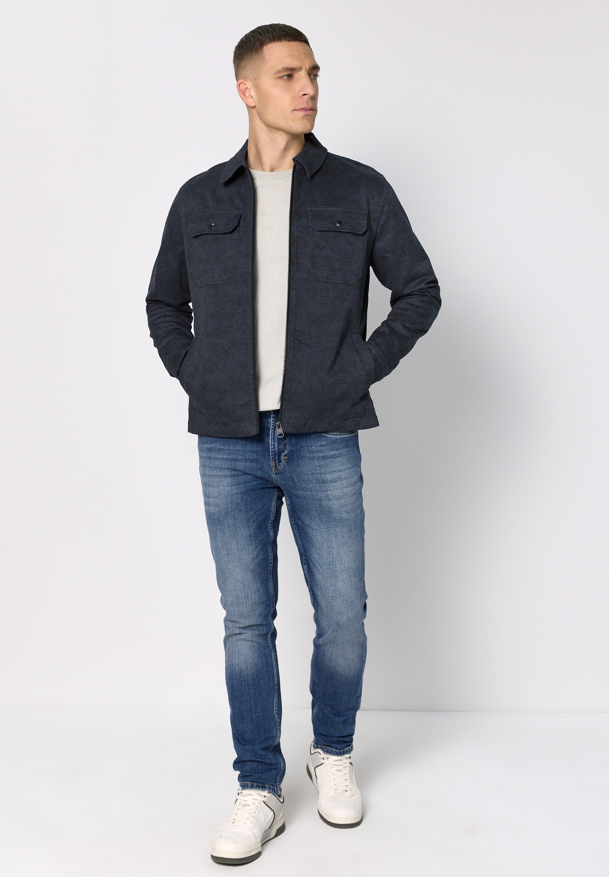 Thumbnail - STREET ONE MEN Kurzjacke ohne Kapuze in washed Optik