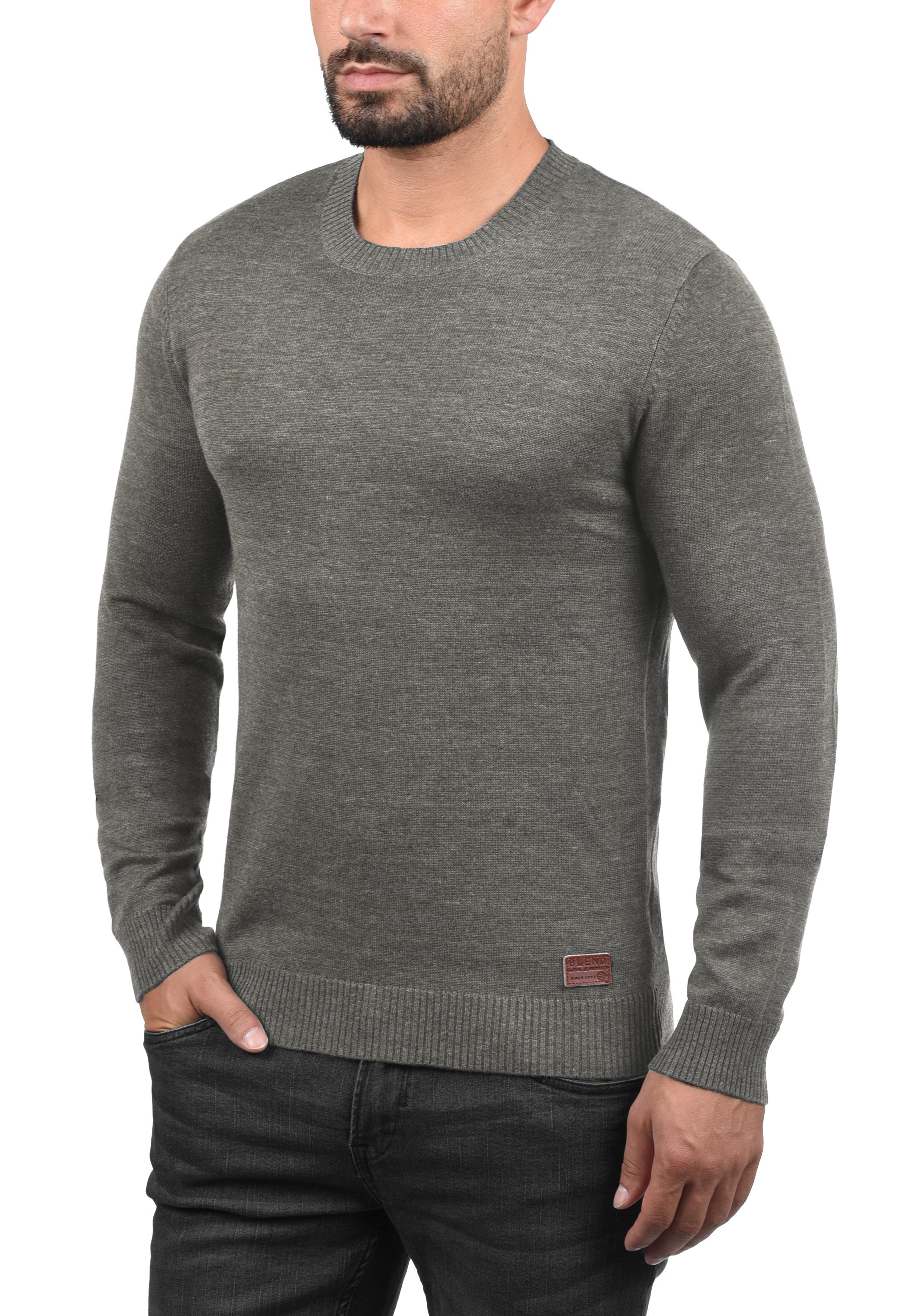 Blend Strickpullover "BHLars", Strickpullover mit aufgestickten Ellenbogenp günstig online kaufen