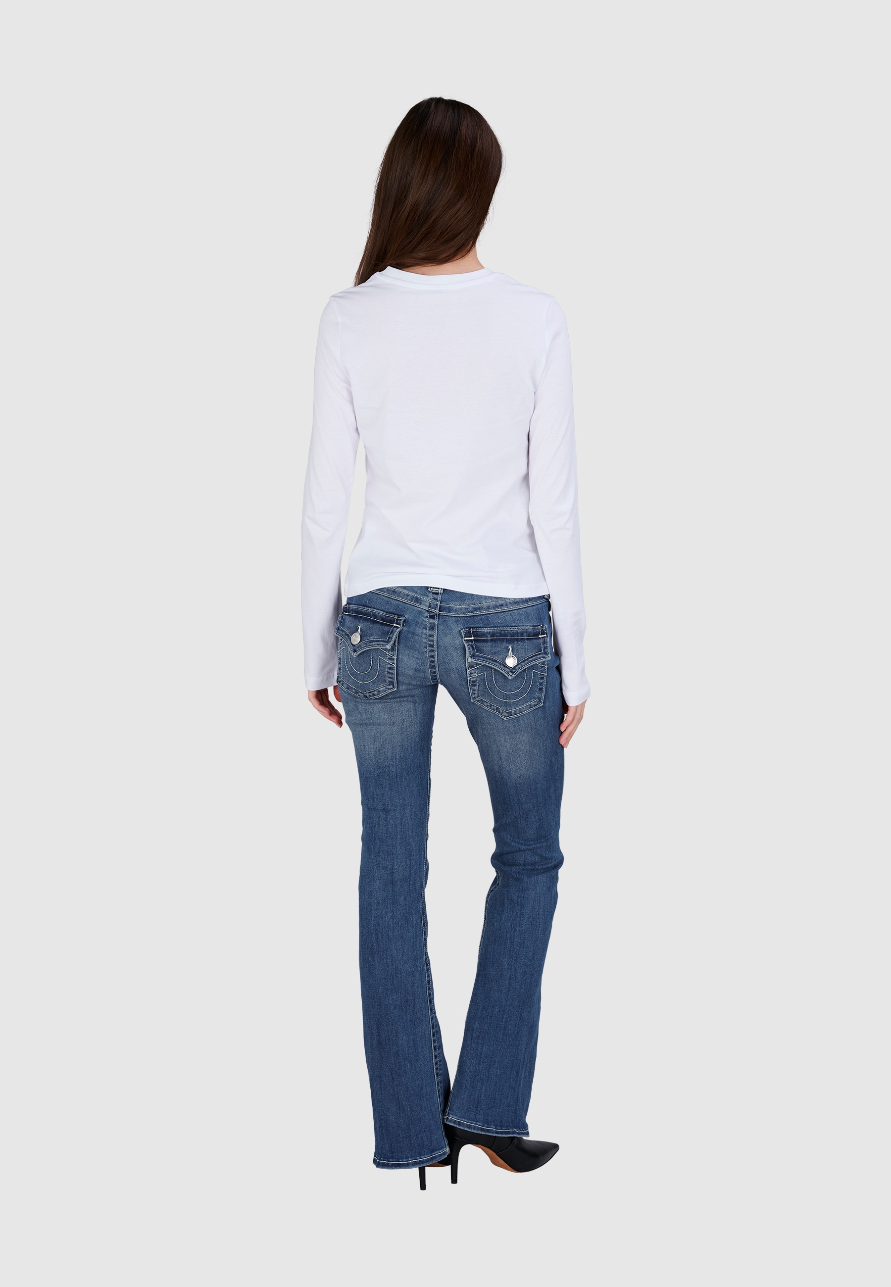 True Religion Bootcut-Jeans »BECCA MR BOOTCUT FLAP« Baumwollmischung, bootcut fit