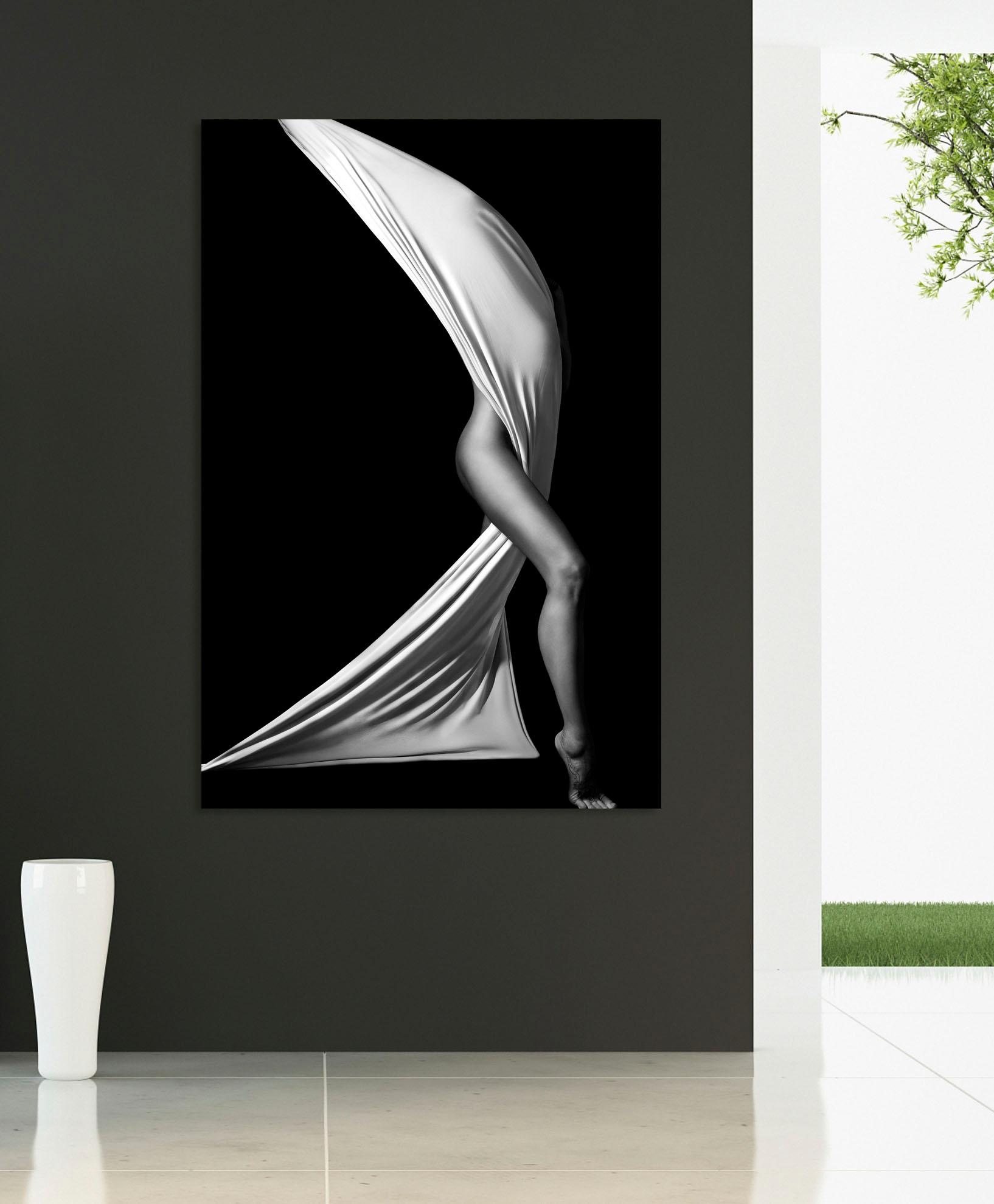 Places of Style Acrylglasbild »Verhüllte Frau«, Schwarz-Weiß-Frau-Bilder von Frauen-Erotische Bilder-Kunst, Fine Art-Print in Galeriequalität