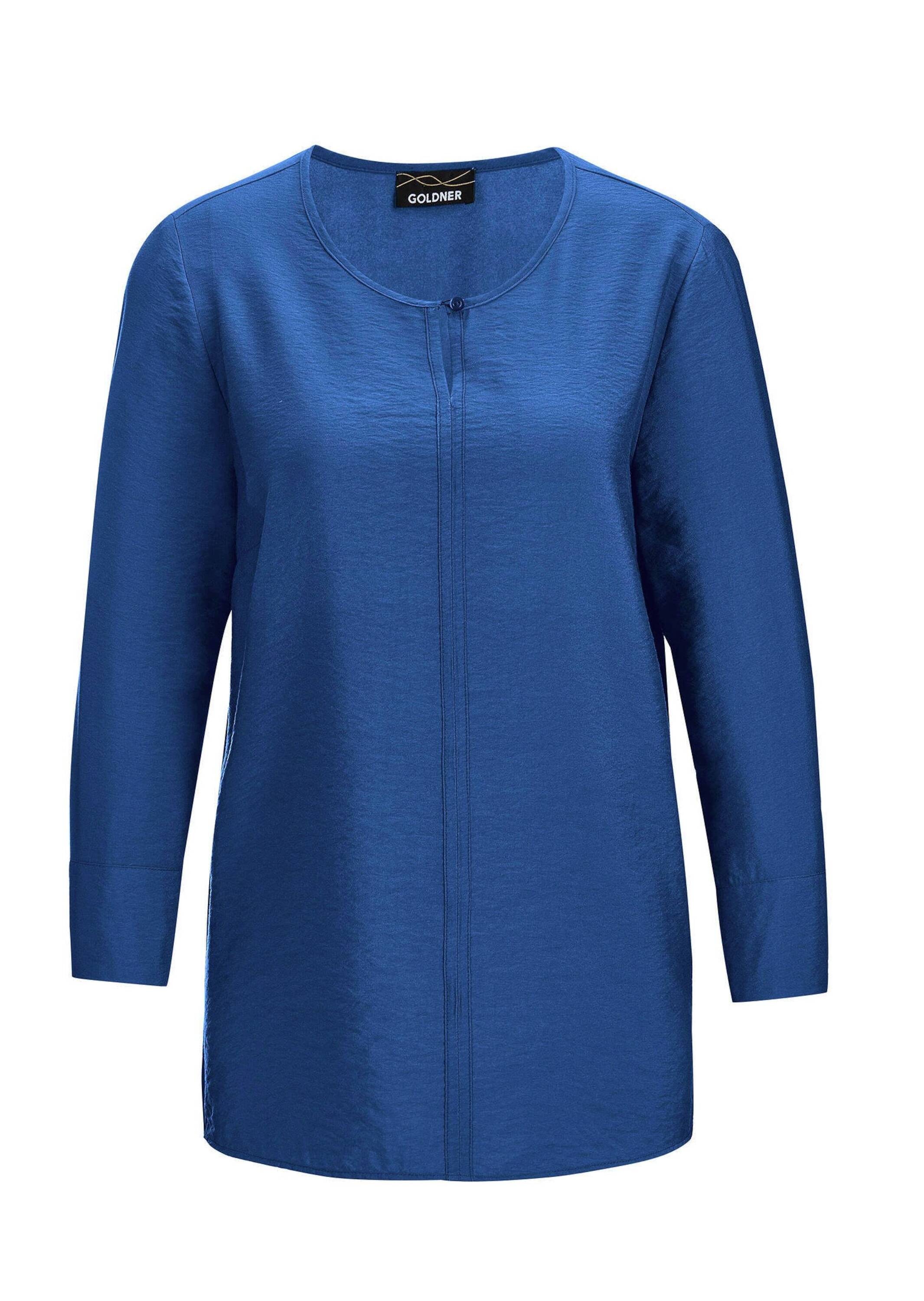 GOLDNER Schlupfbluse "Viskosebluse mit 3/4-Ärmeln, Rundhals" Ziernaht günstig online kaufen