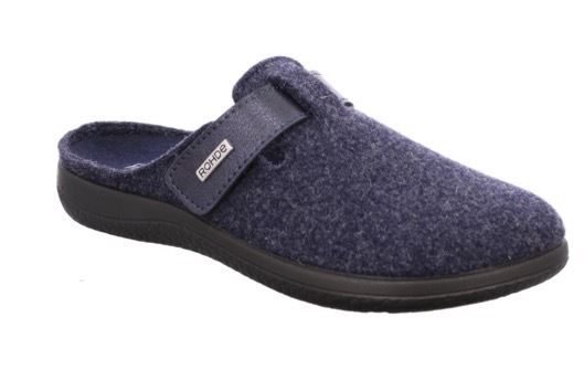 Rohde "BARI" Hausschuh, Clog mit Klettverschluss-Riemchen