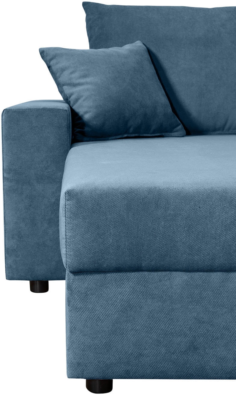 COLLECTION AB Wohnlandschaft »Pico U-Form, Breite 252, mit Schlaffunktion, Bettkasten & Zierkissen«, Wohnlandschaft,2 X Ottomane,Polyätherschaum Polsterung