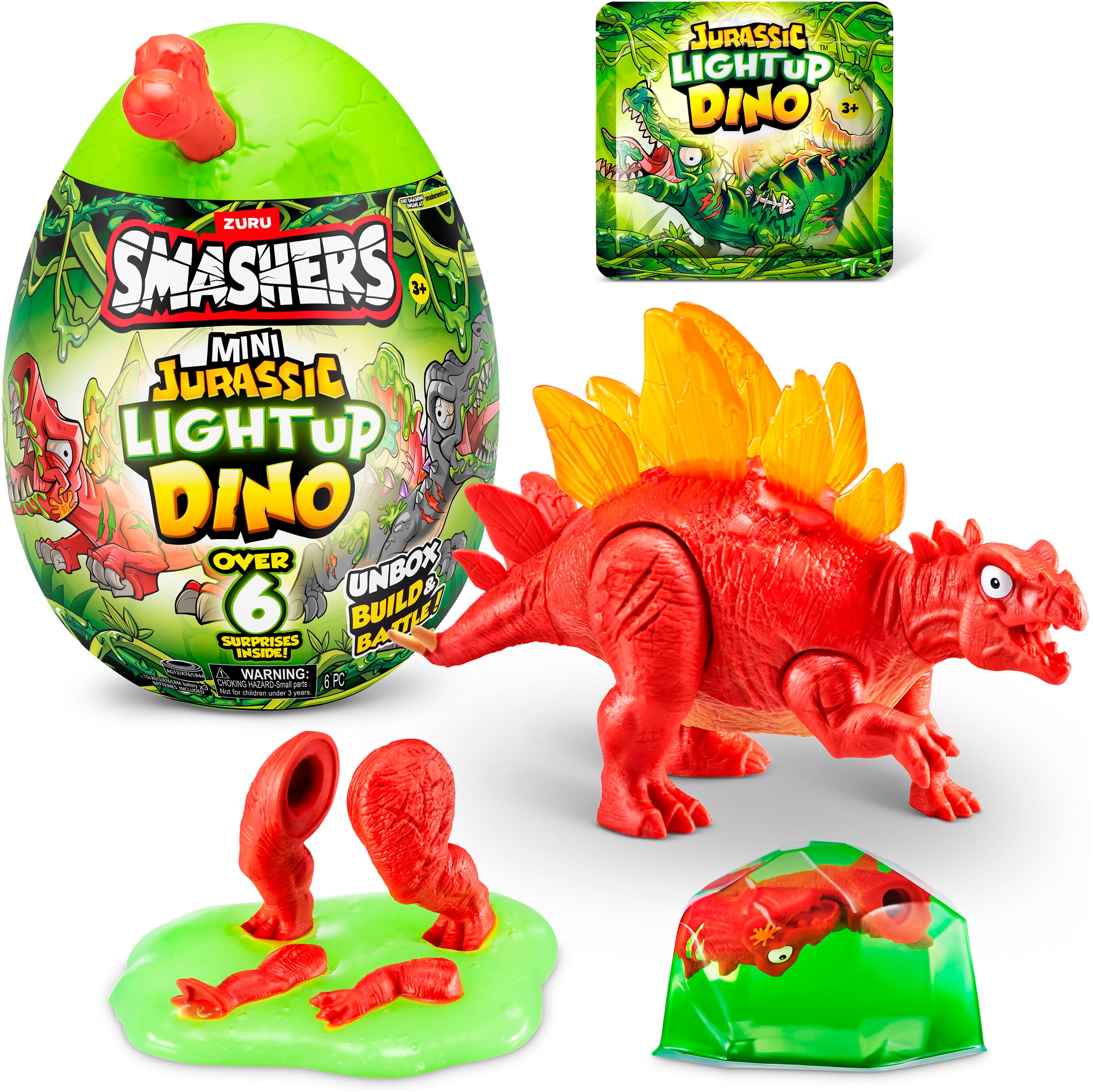 SMASHERS Spielfigur »Smashers, Jurassic Light Up Dino Ei Mini«, mit Funktion; Lieferung erfolgt sortiert (unterschiedliche Charaktere)