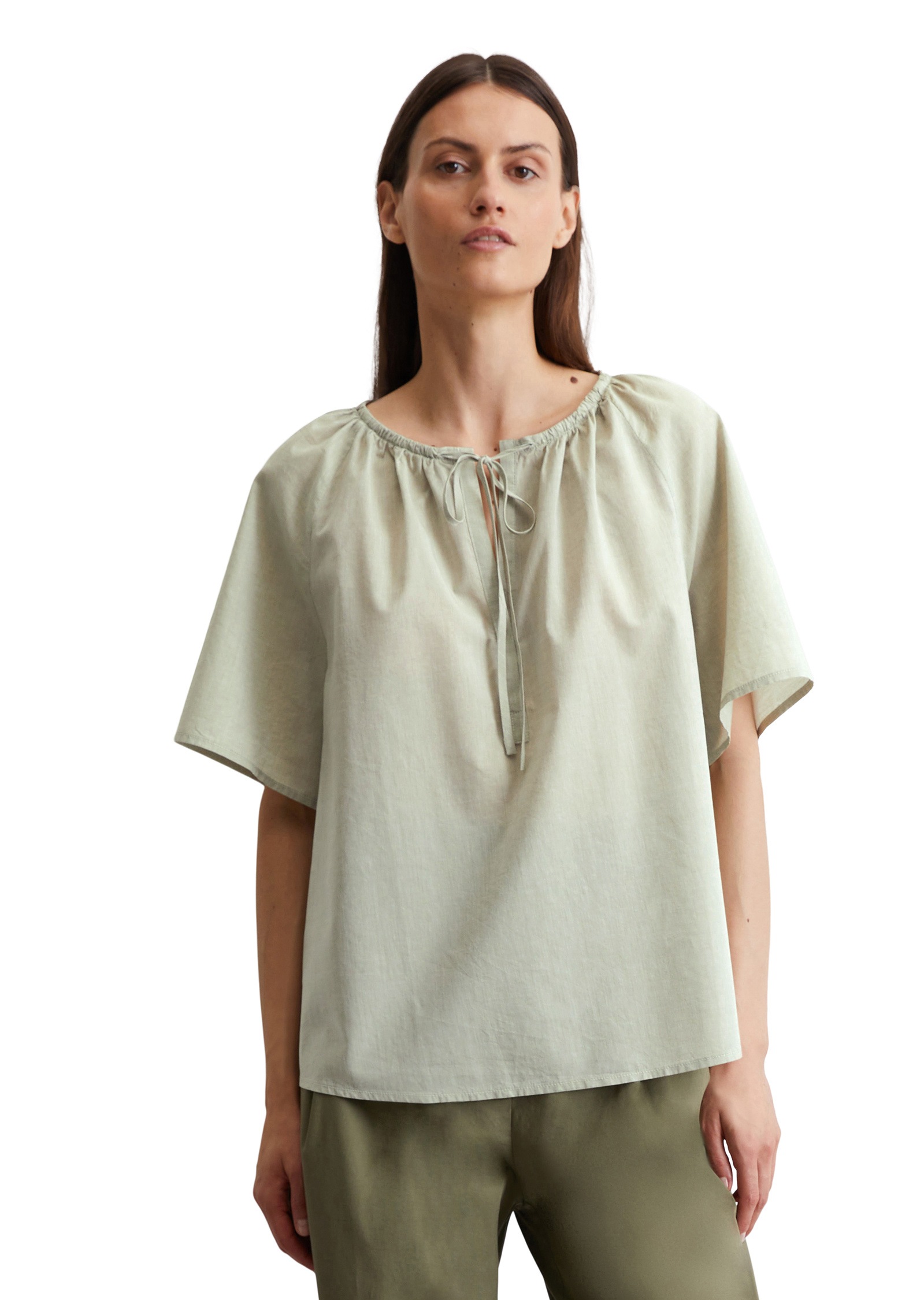 Marc OPolo Kurzarmbluse "aus Baumwoll-Chambray" günstig online kaufen