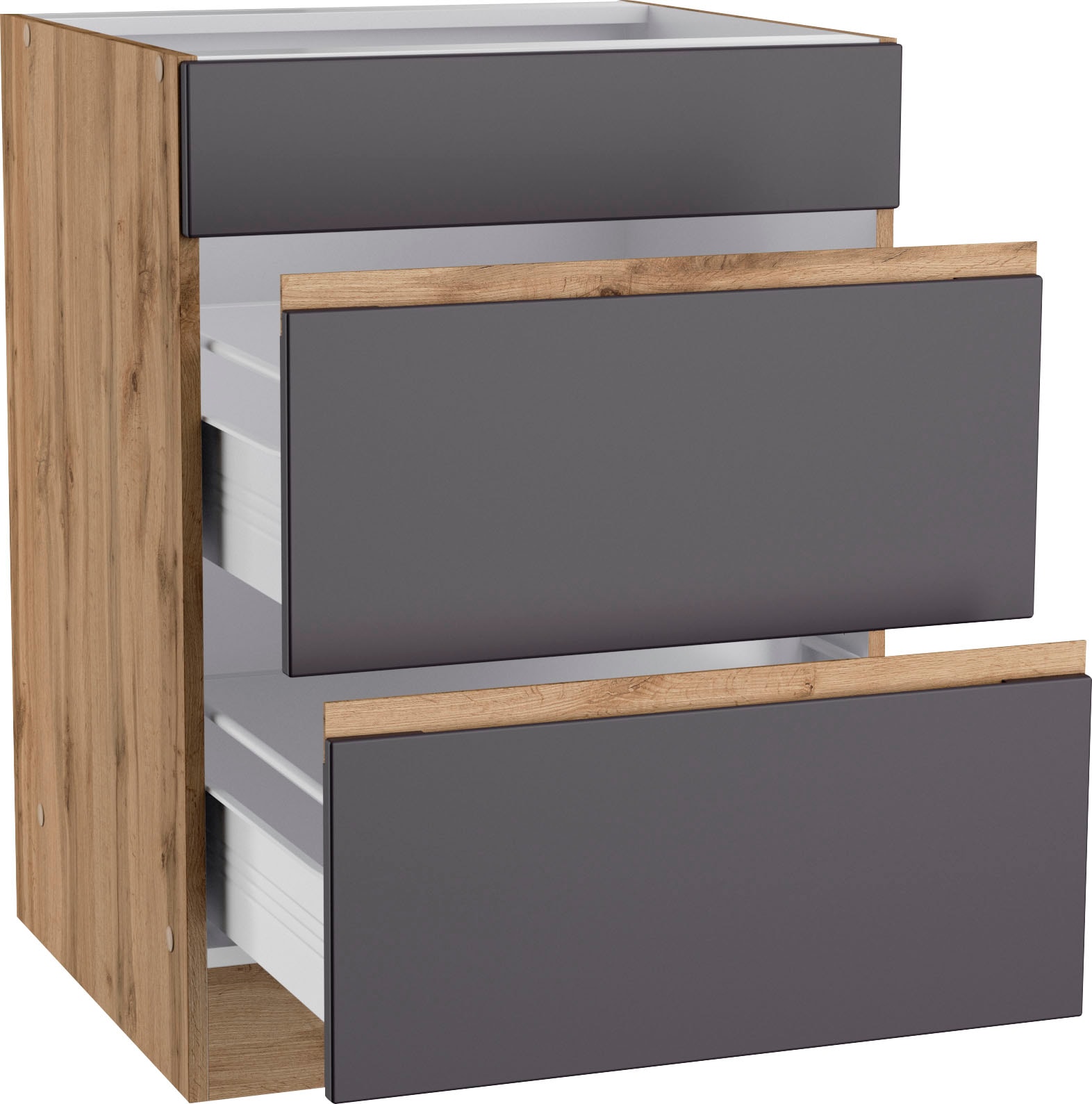 KOCHSTATION Kochfeldumbauschrank »KS-Riesa«, Breite 60 cm, MDF-Fronten