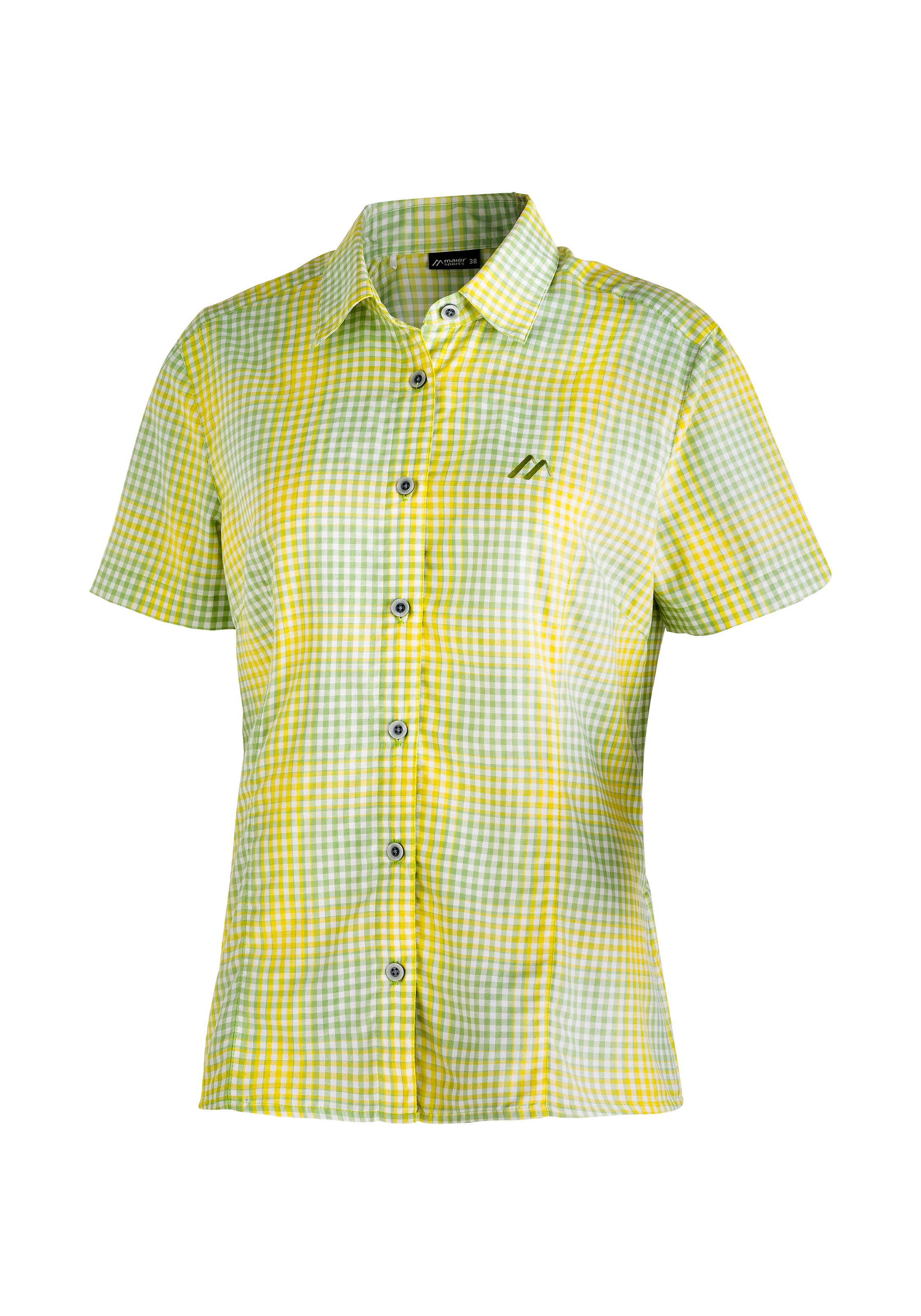 Thumbnail - Maier Sports Funktionsbluse "Philina" Karierte Kurzarm-Bluse für Wandern, Reisen und Freizeit