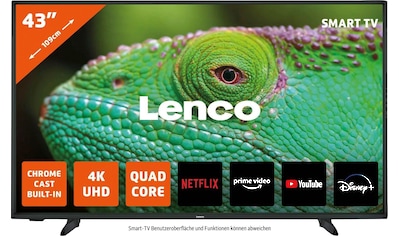 Lenco LED-Fernseher »LED-4353BK - 4K Android-Smart-TV«, 109,2 cm/43 Zoll, 4K Ultra HD,... kaufen