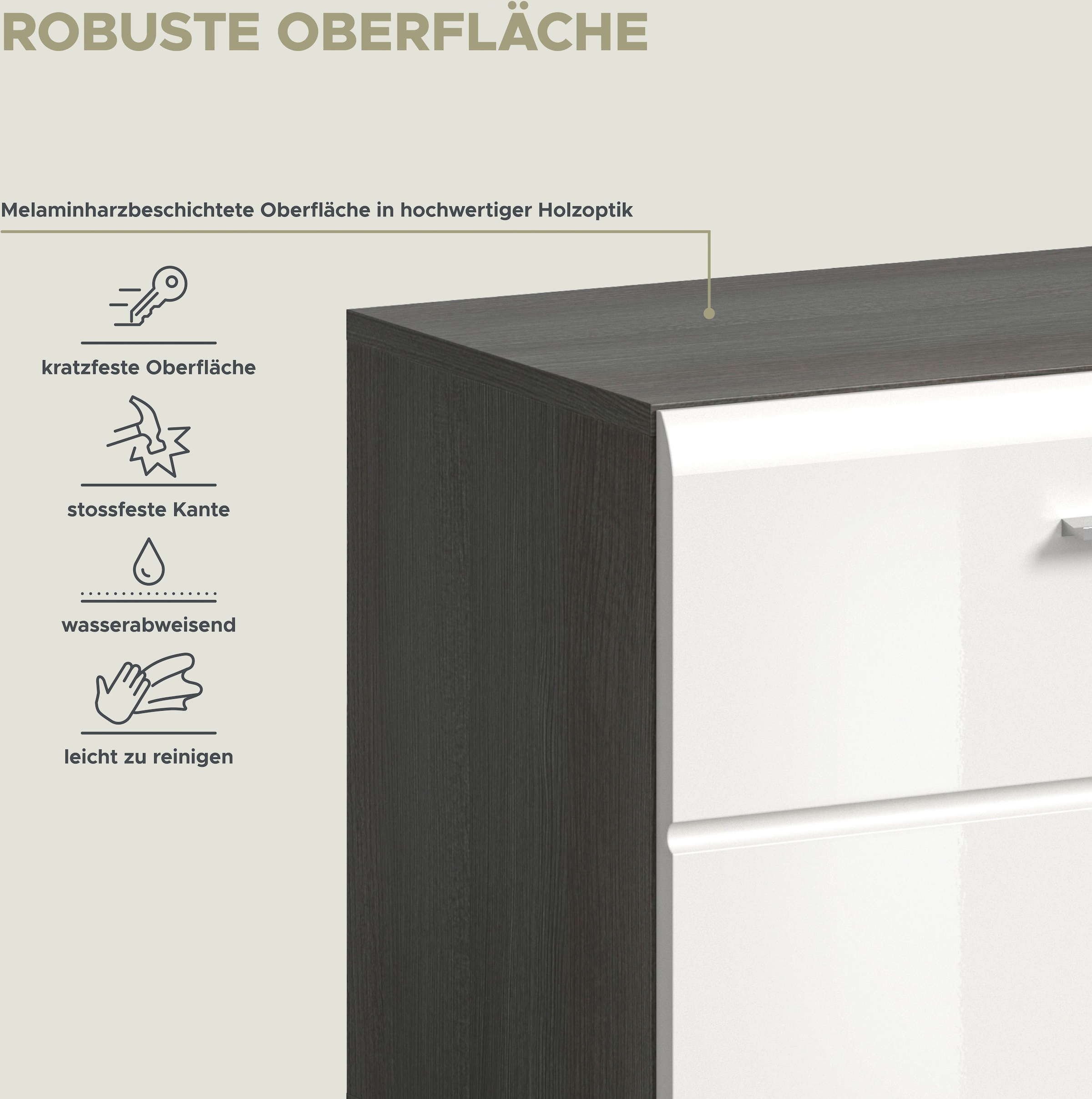 INOSIGN Garderoben-Set »Rumba, 4-teilig, Breite 175 cm, Hochglanz Front, bestehend aus:«, (4 St.), Sitzbank, Garderobenpaneel, Schuhschrank, Spiegel