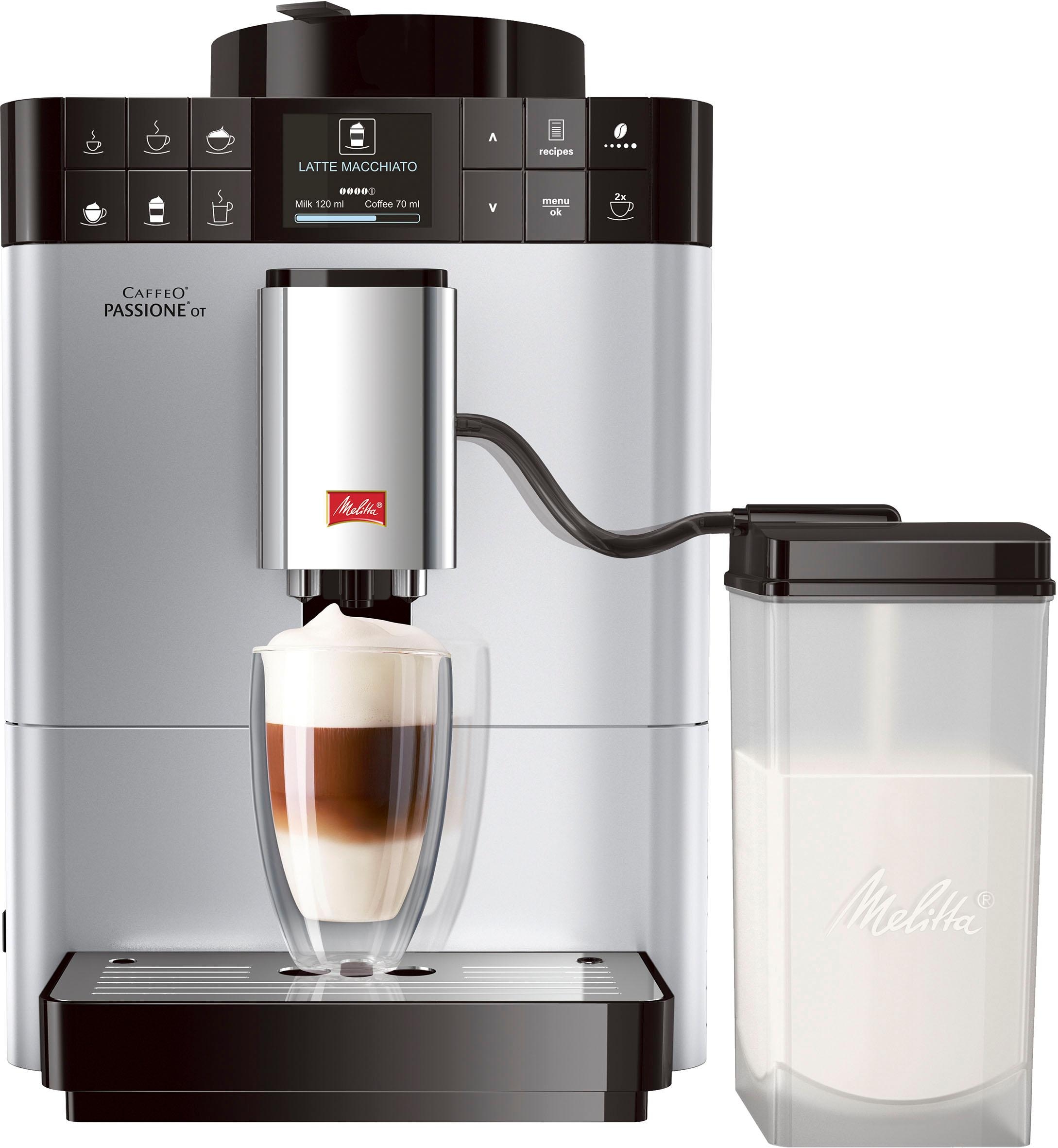 Melitta Kaffeevollautomat »Passione® One Touch F53/1-101, silber«, One Touch Funktion, tassengenau frisch gemahlene Bohnen